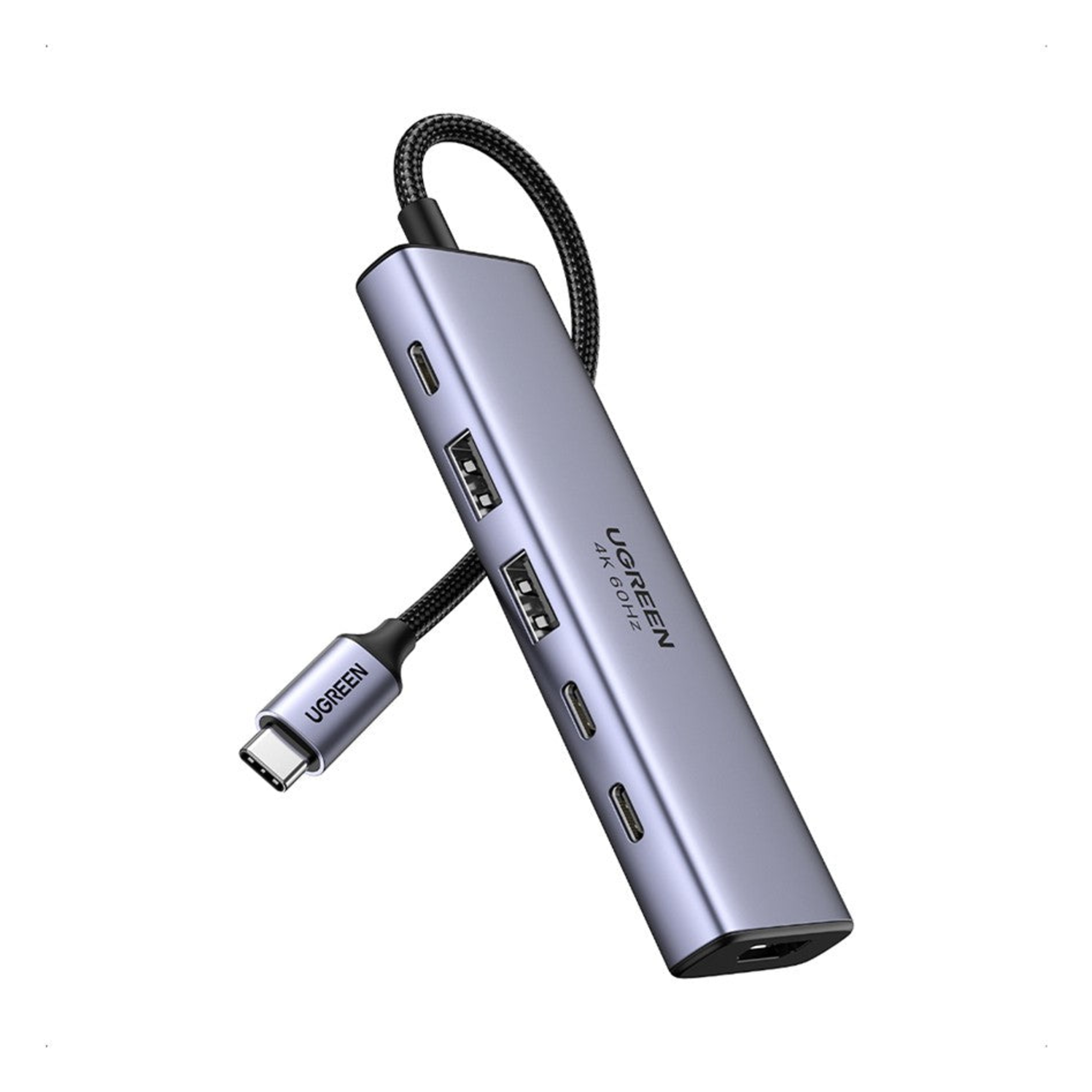 Hub USB-C 6 en 1 / HDMI 4K@60Hz / 4x USB 3.2 Gen 2 10 Gbps / PD 100W / Aluminio / 20 cm