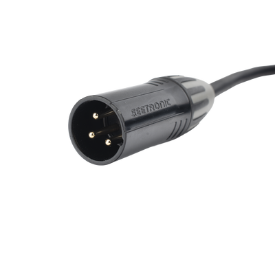 Cable XLR | 3 polos | Conector Hembra-Macho | Serie M | Carcasa Negra | Contactos Dorados | Ideal para Microfonía | Longitud 10m