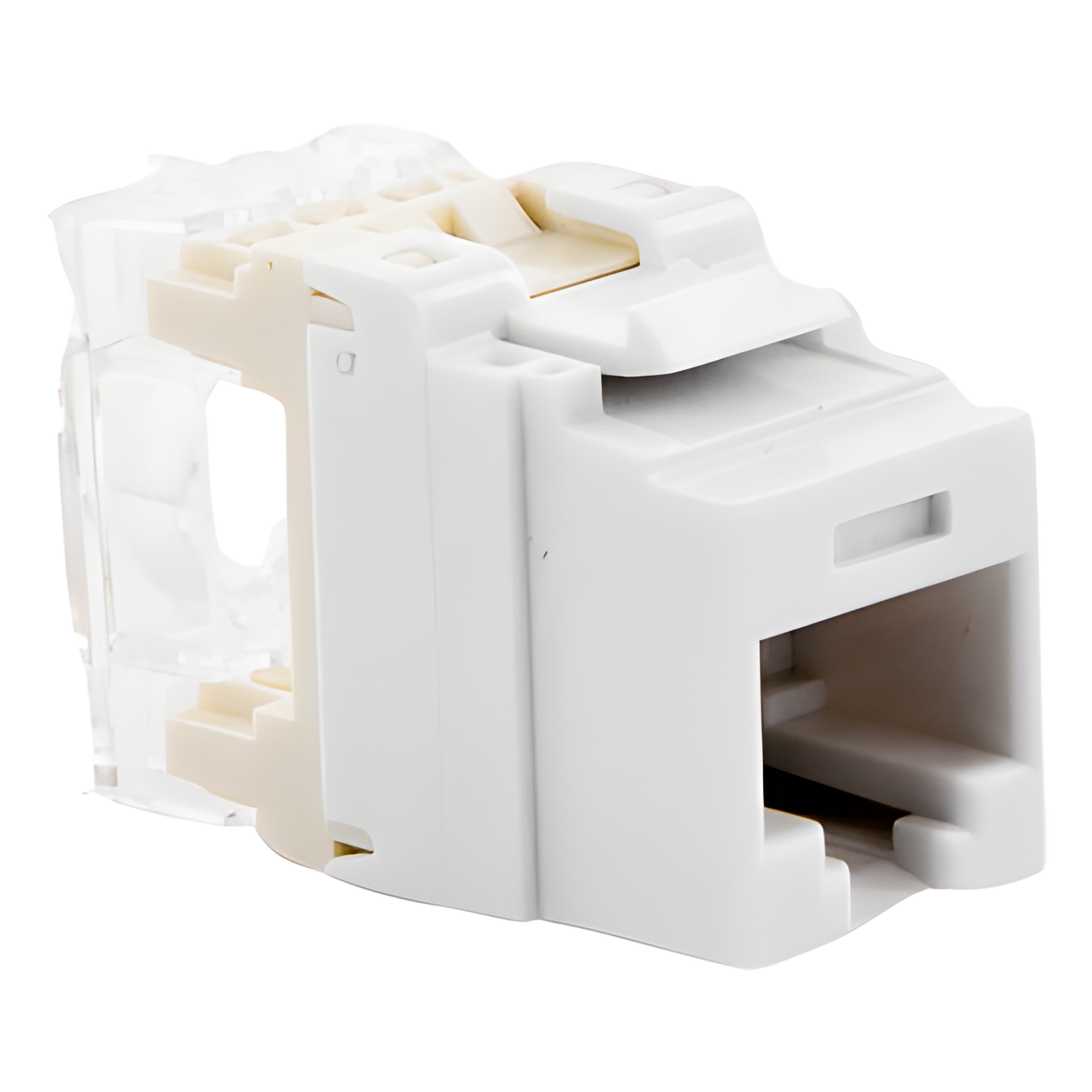 Jack Keystone / Cat 5e / RJ45 / Terminación 110 / T568A/B / 1 Puerto / Blanco