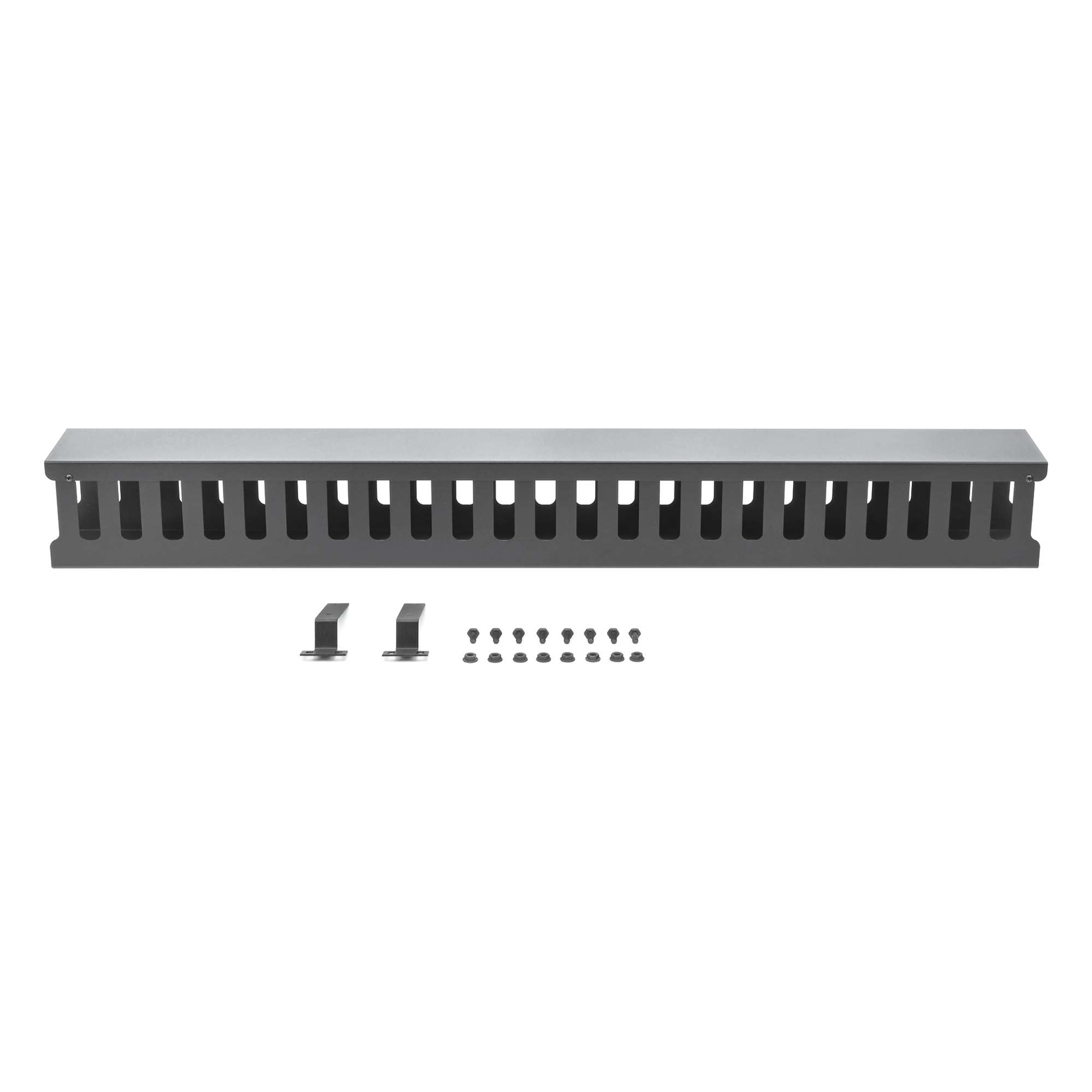 Organizador de Cable Vertical / 24 UR / Acero Sólido / Capacidad 260 Cables Cat5 / Tapa Protectora / Compatible Serie EIRL