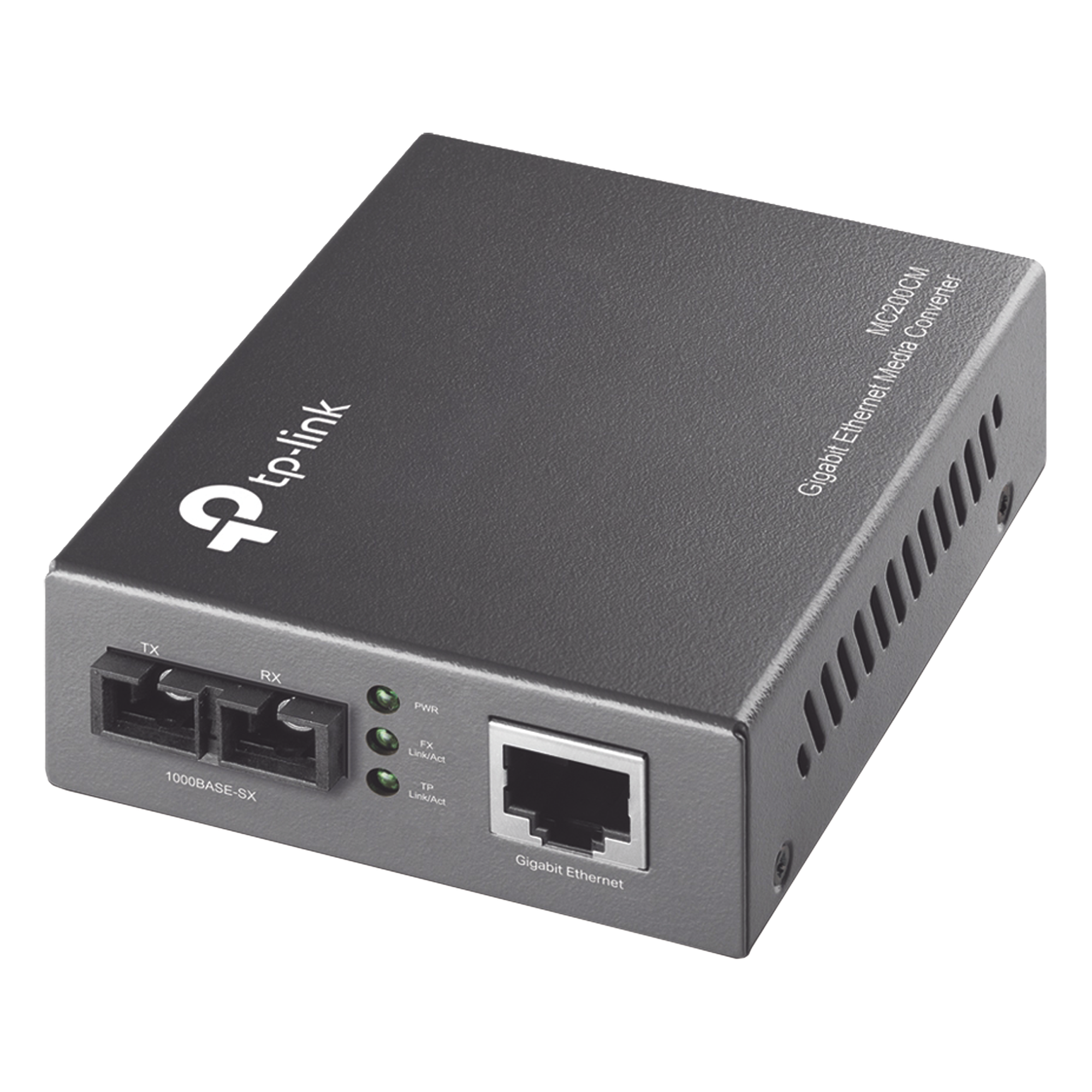 Convertidor de Medios / 1 Gbps / Fibra Multimodo SC / RJ45 10/100/1000 Mbps / Alcance 550 m (1804.5 ft) / Plug and Play — TP-LINK · SKU MC200CM