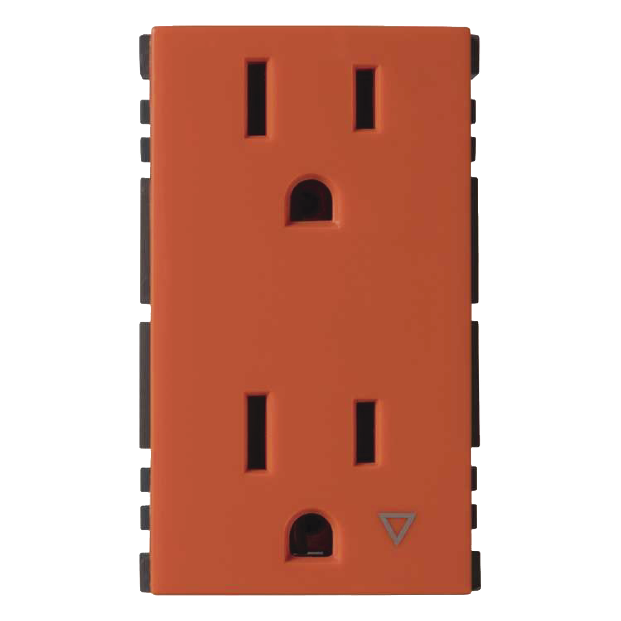 Toma de Corriente Dúplex / 10A 127V / Tierra Aislada / Embornamiento a Tornillo / 3 Módulos / Naranja — SIMON · SKU SM-2TC-N
