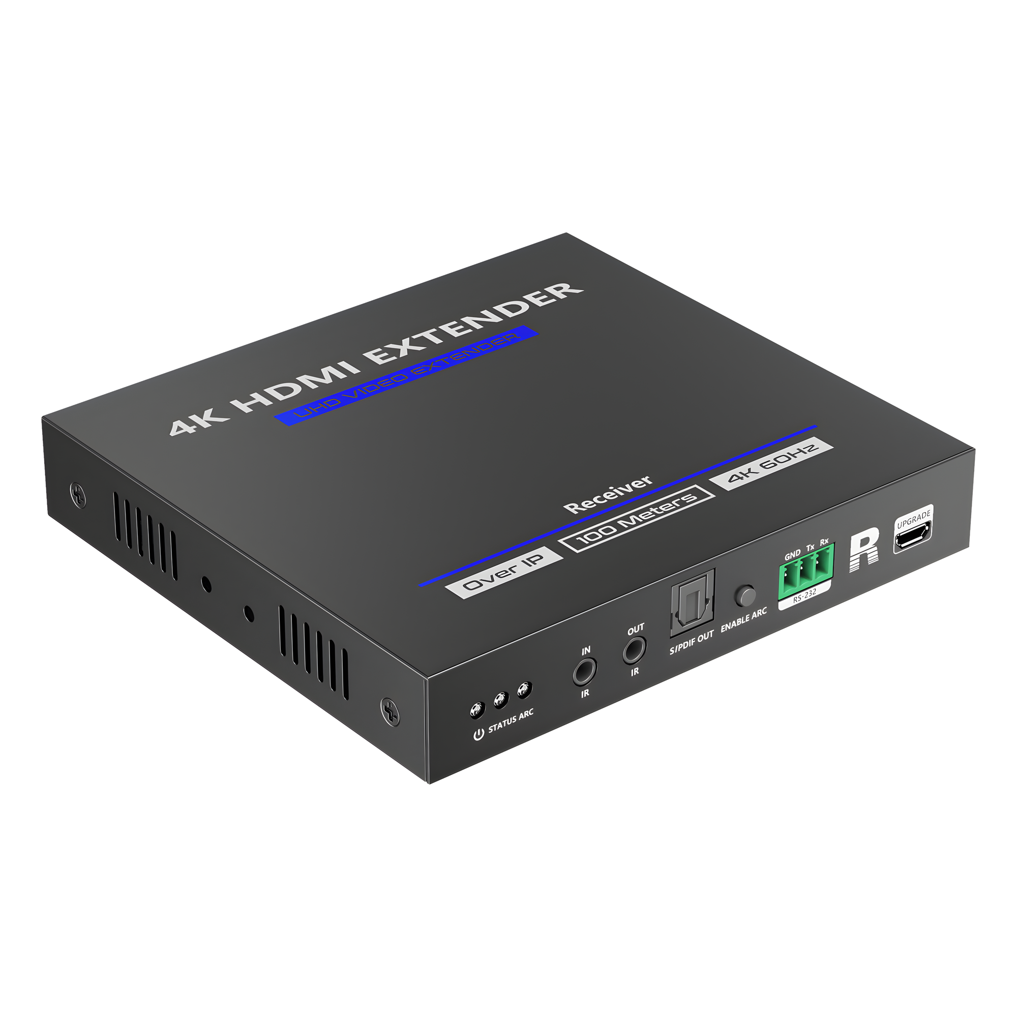 Receptor HDMI IP / 4K@60Hz / Cero Latencia / Extensión 100 m (328.1 ft) / Cat 6/6a/7 / Audio 7.1 / IR Bidireccional / ARC / HDMI Loop Out — EPCOM TITANIUM · SKU TT592RX
