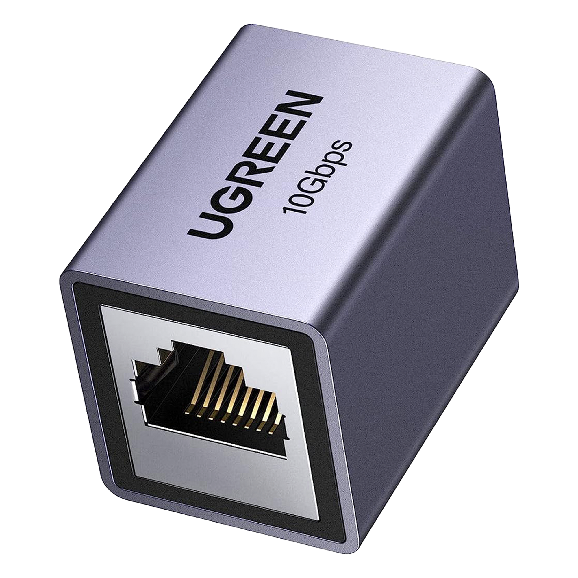 Acoplador Ethernet RJ45 / 10Gbps / Blindado STP / Cat8-Cat5 / 100m (328 ft) / Aleación de Aluminio — UGREEN · SKU 15117