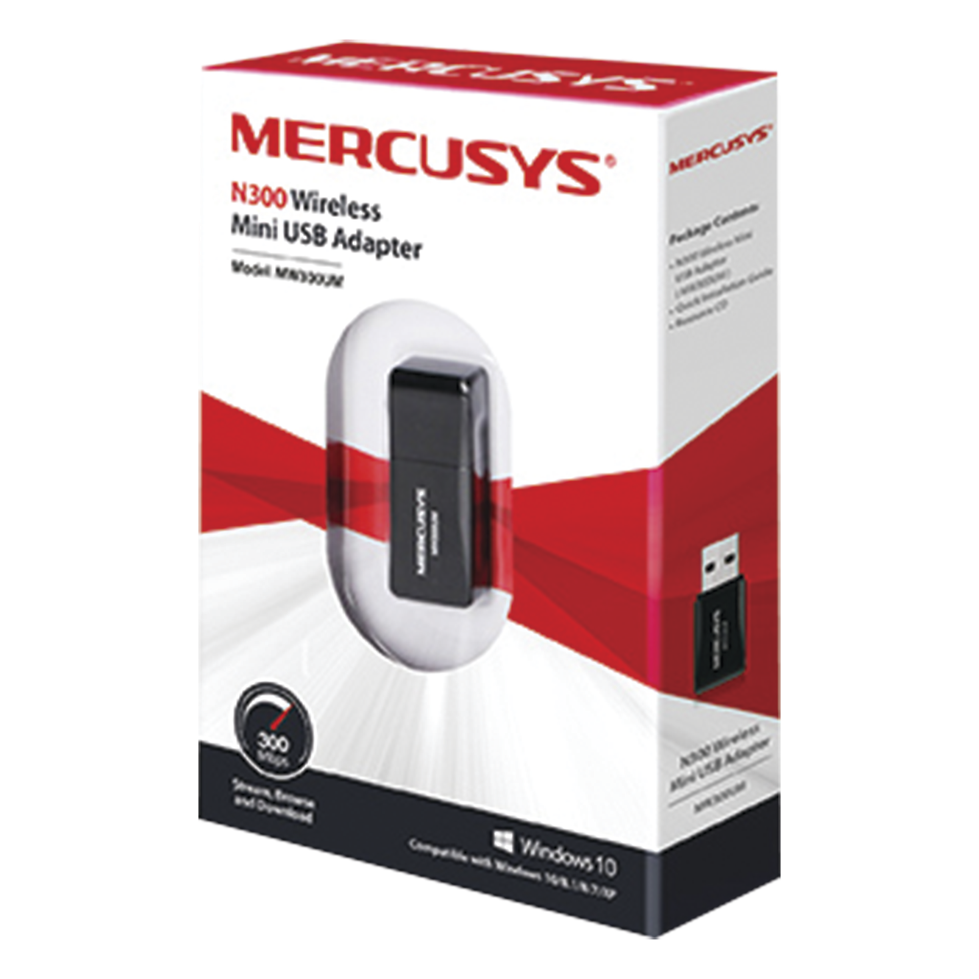 Adaptador USB Wi-Fi / 300 Mbps / 2.4 GHz / 2 Antenas Internas / IEEE 802.11n/b/g / USB 2.0 — Mercusys · SKU MW300UM