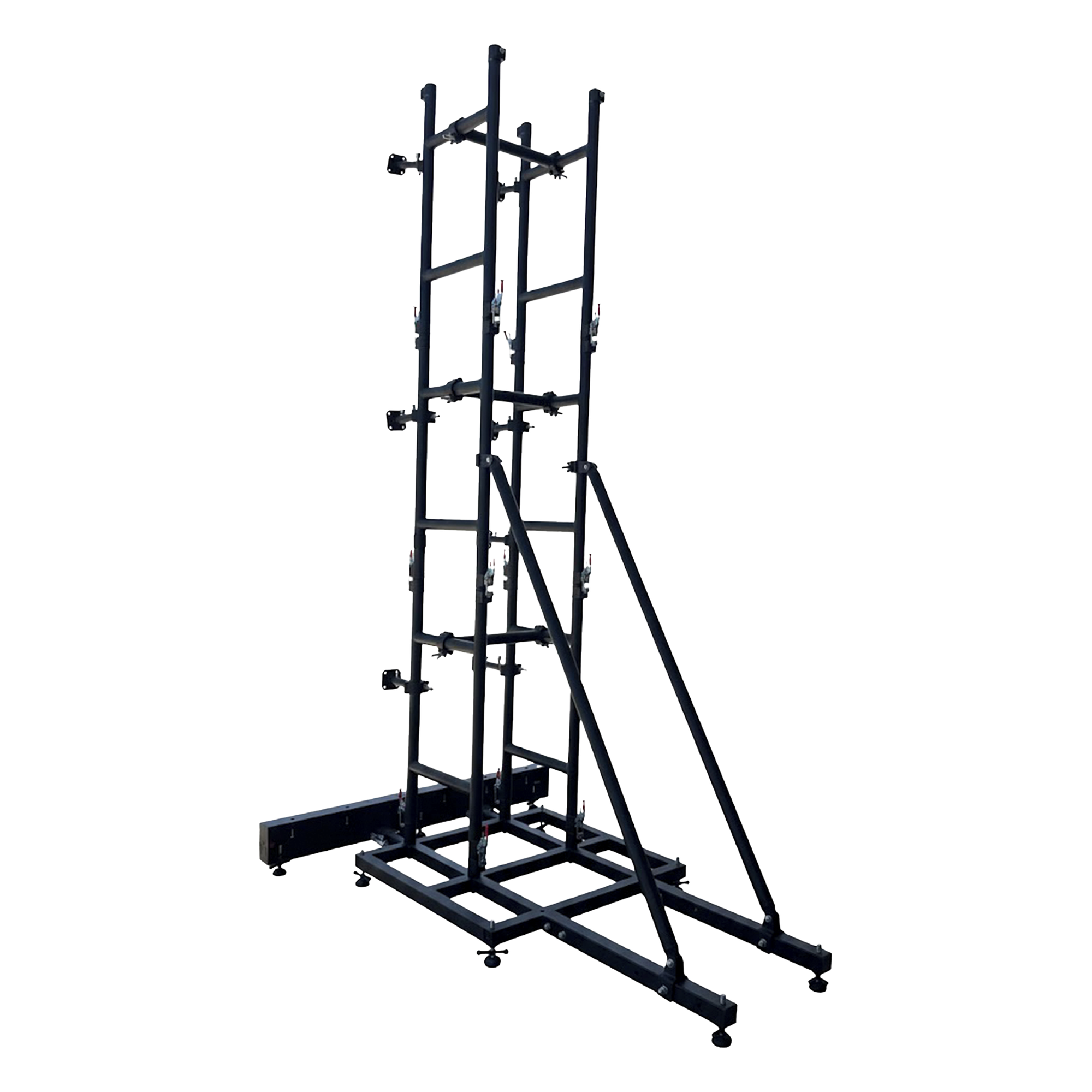 Sistema de Montaje a Piso para Videowall / Módulos 50x50 cm / Altura Máxima 5 m (16.4 ft) / Soporte Inclinado / Expansión Lateral Ilimitada — SHINESTAGE · SKU KMBPPHIK50X50