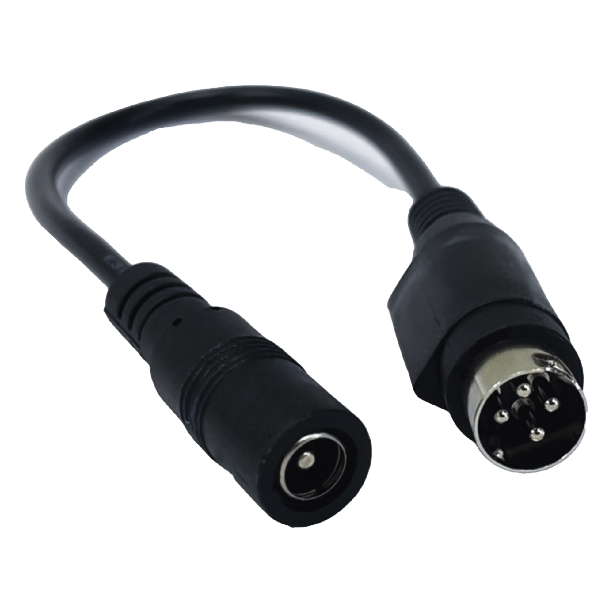 Adaptador DC / Jack Hembra 5.5x2.1mm a Minidin 4 Pines Macho / 168mm / DVR y NVR — EPCOM POWERLINE · SKU CHDCM4P