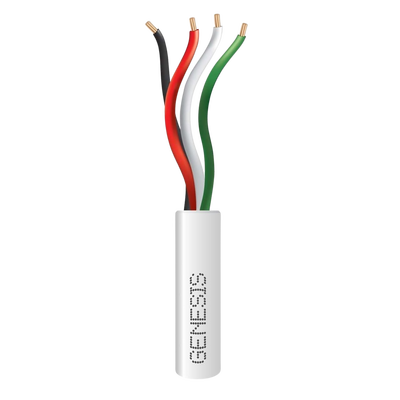 Cable para Alarma / 4 Conductores 22 AWG / Bobina 305 m (1000 ft) / Riser FT4 / Blanco — GENESIS · SKU 2104-1101/1000
