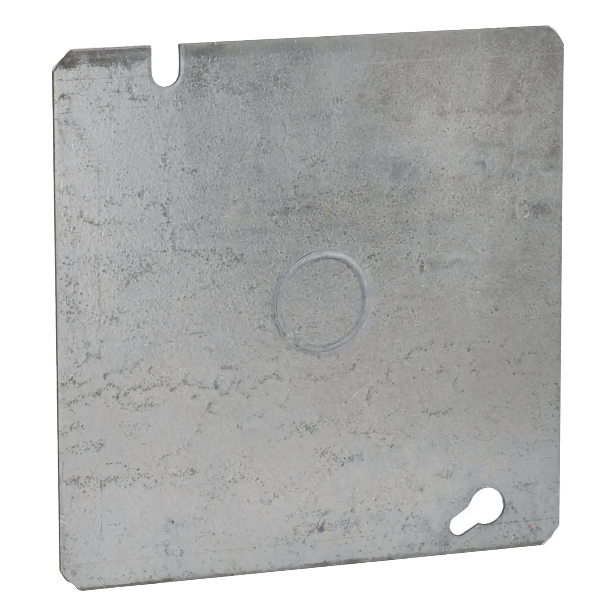 Tapa Cuadrada Plana / Acero Galvanizado / 4.75 x 4.75 in / Entrada 1/2 in / UL Listed — RACO · SKU HUB-833