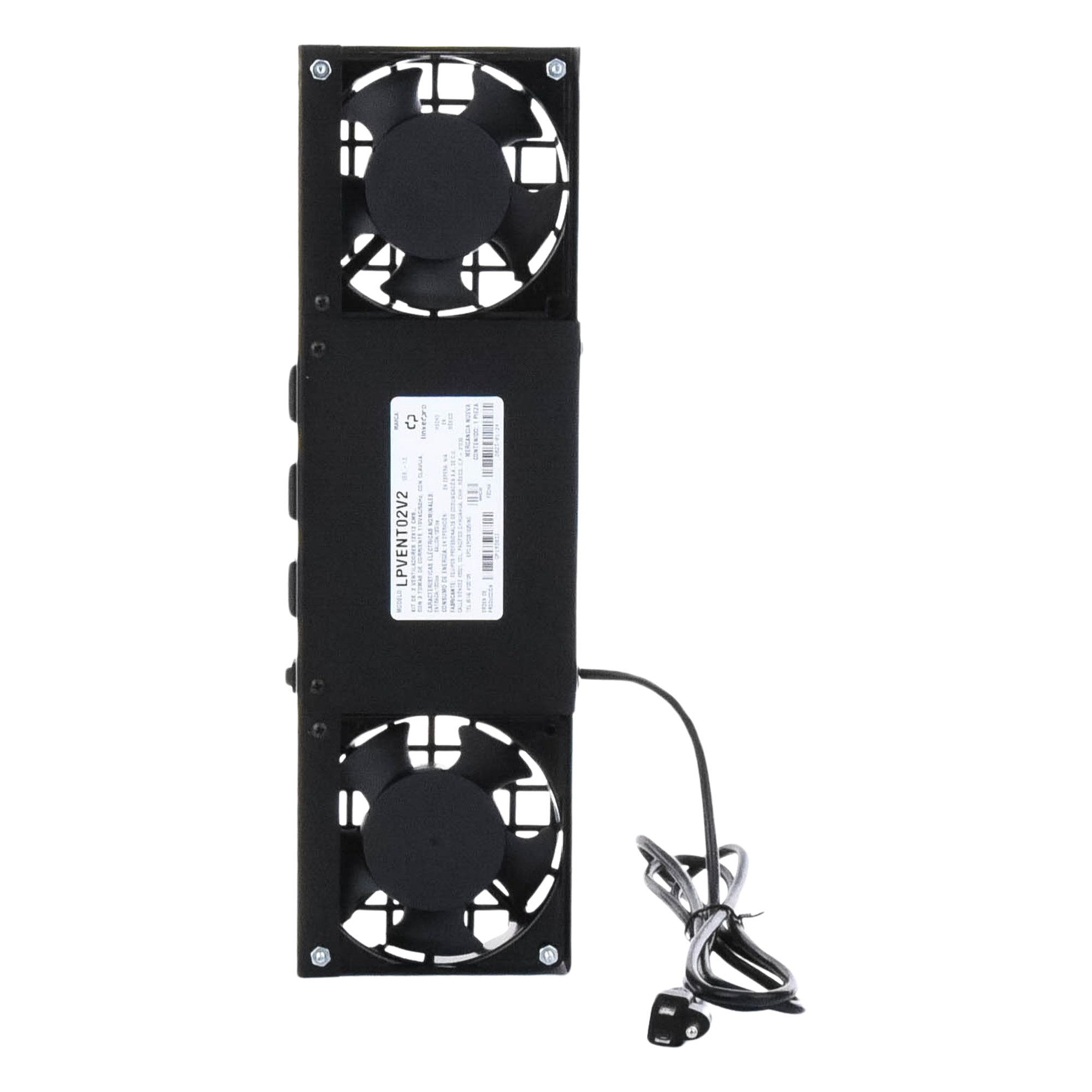 Kit de Ventilación Forzada / 2 Ventiladores 12x12 cm / 3 Tomas NEMA 5-15R / 110 Vca / 15A Máx / Cable 1.7 m / 5.6 ft