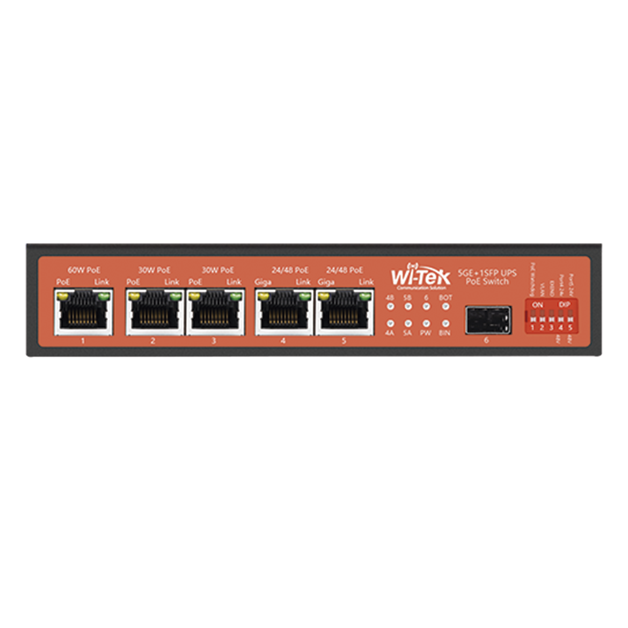 Controlador Solar de 15A con Switch PoE /  1 Puerto Gigabit PoE 802.3 bt / 2 Puertos PoE 802.3 af/at / 2 Puertos PoE Pasivo 24/48 Vcc / 1 Puerto SFP / No administrable