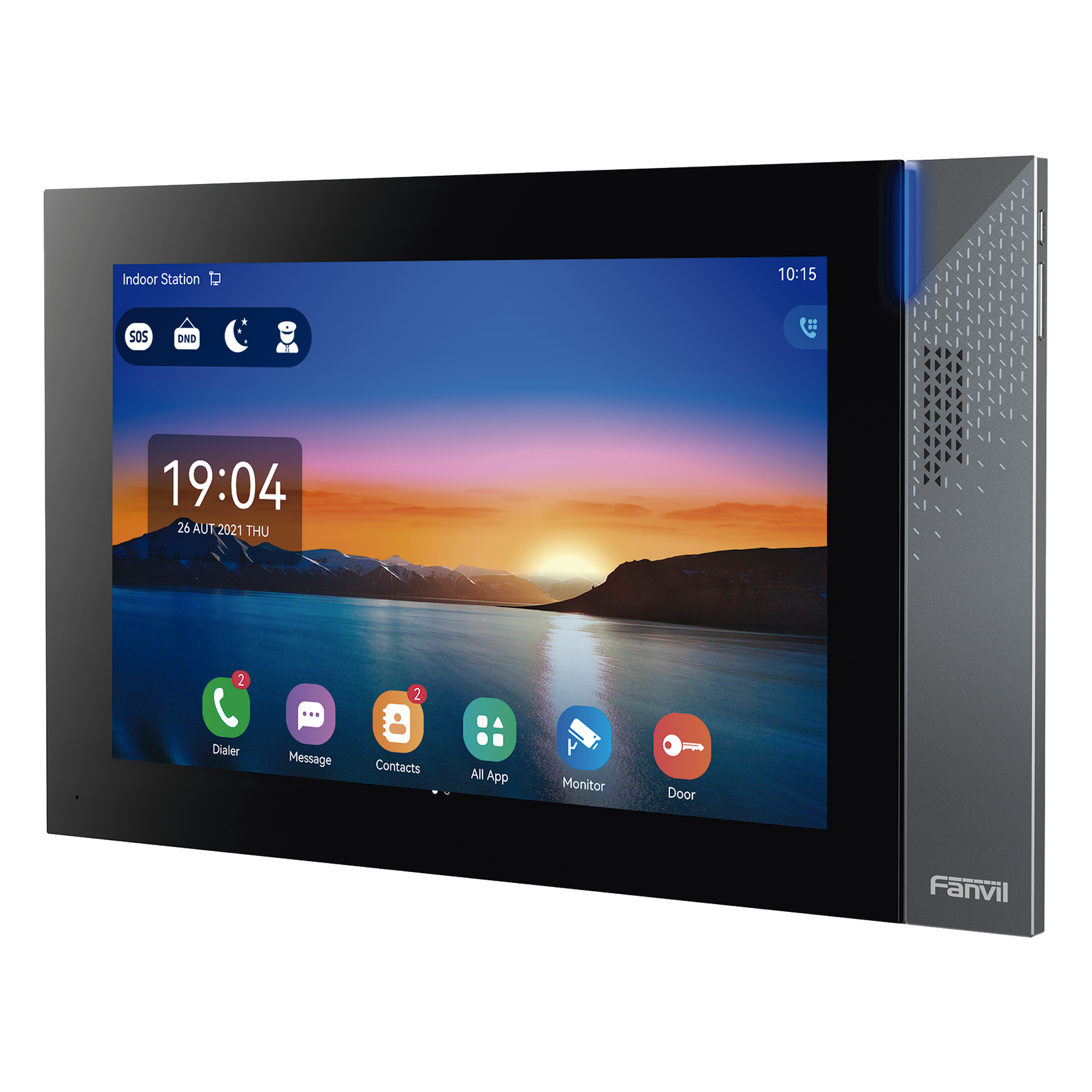 Monitor IP/SIP para interior con Android, Wi-Fi, Bluetooth, Pantalla táctil de 10.1", audio de 2 vías, PoE, 8 interfaces de entrada de alarma.