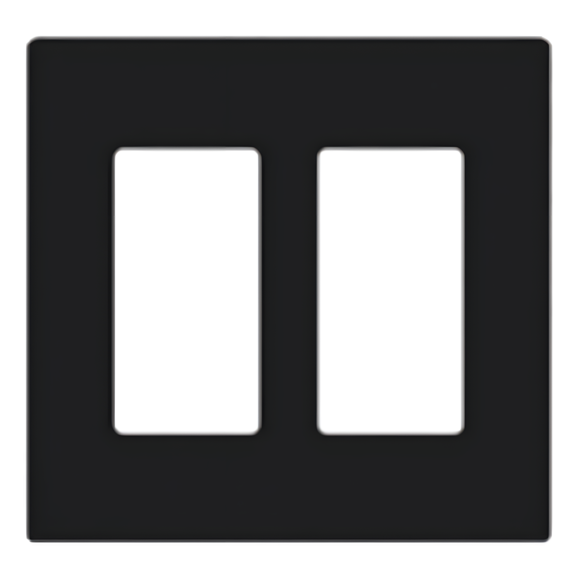 Placa de Pared / 2 Espacios / Diseño sin Tornillos / Perfil Delgado 7.6 mm / Acabado Negro Brillante — LUTRON ELECTRONICS · SKU CW2BL
