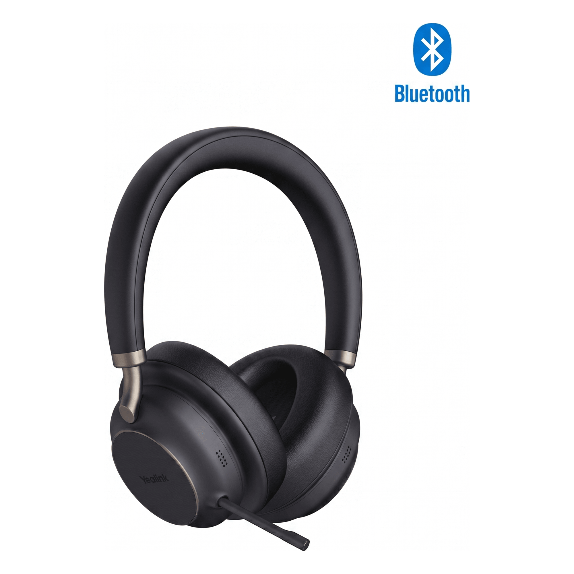 Diadema Inalámbrica / Cancelación de Ruido Activa Híbrida 35 dB / Bluetooth 5.3 / Alcance 45 m (147.6 ft) / Autonomía 40 h / USB-C y Qi / Dual Over-Ear y On-Ear — YEALINK · SKU BH76-PLUS-UC-BLACK-USB-C/A