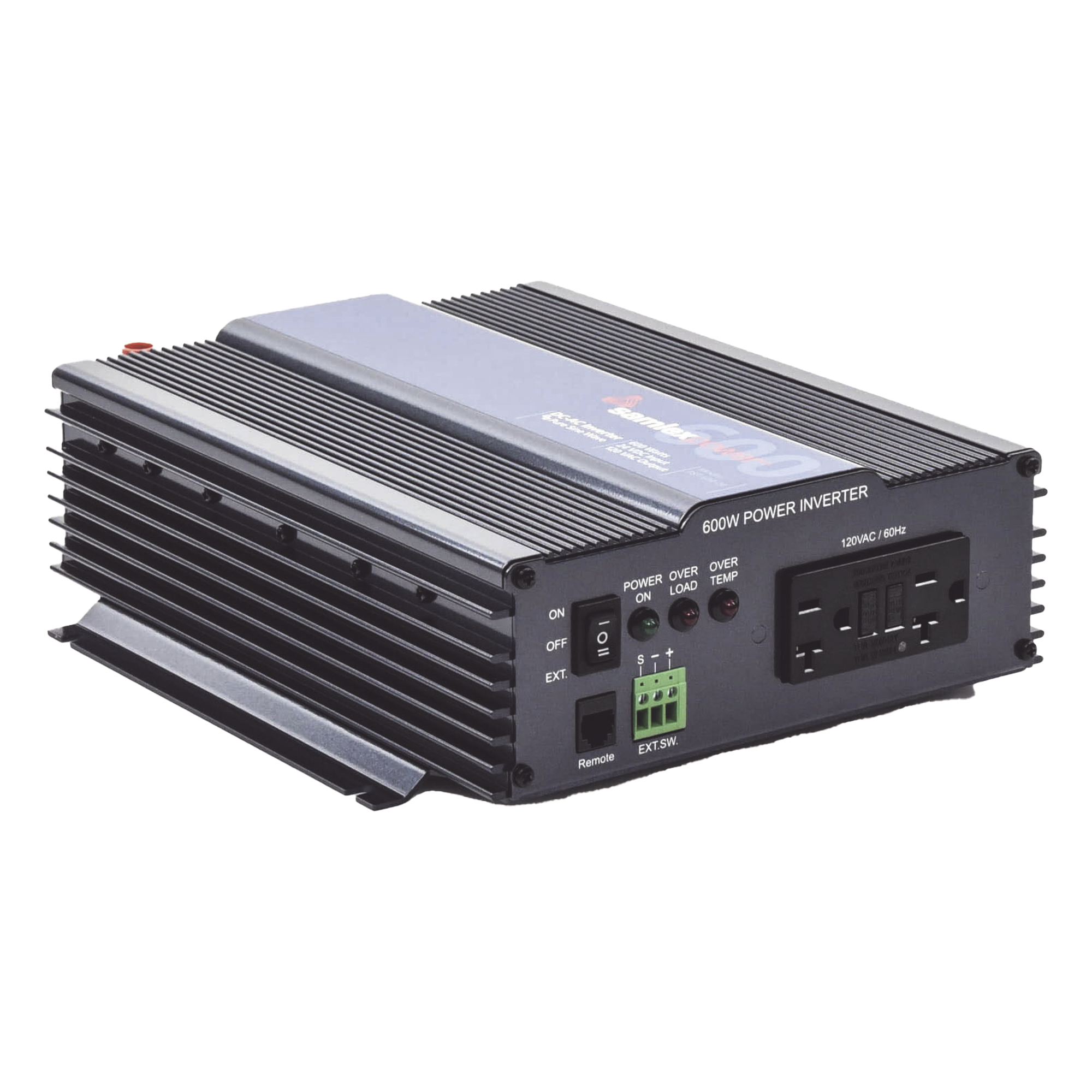 Inversor de Onda Pura / 600W / Entrada 24 Vcc / Salida 120 Vca / 2 Canales NEMA 5-20R GFCI / 10.83 x 9.37 x 3.23 pulgadas — SAMLEX · SKU PST-600-24