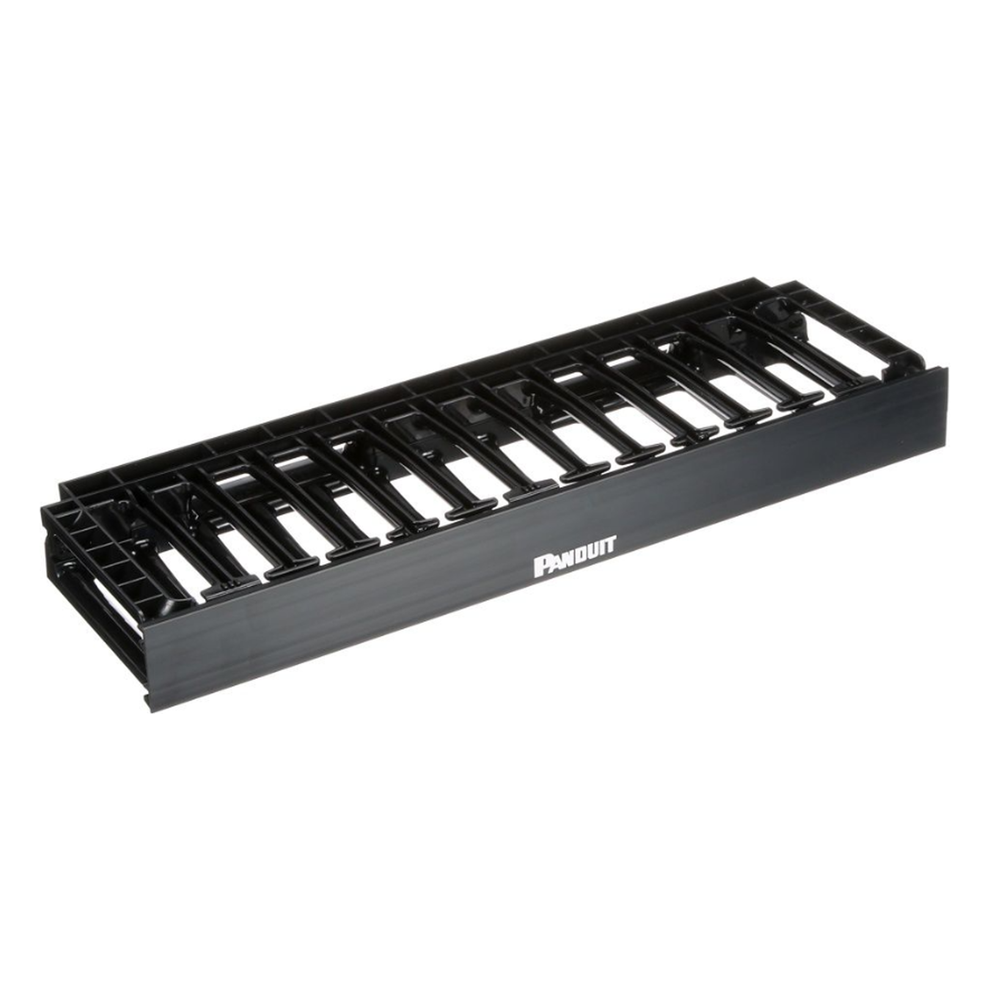 Organizador de Cables Horizontal / Alta Densidad / 1UR / 19in / Frontal Único / ABS