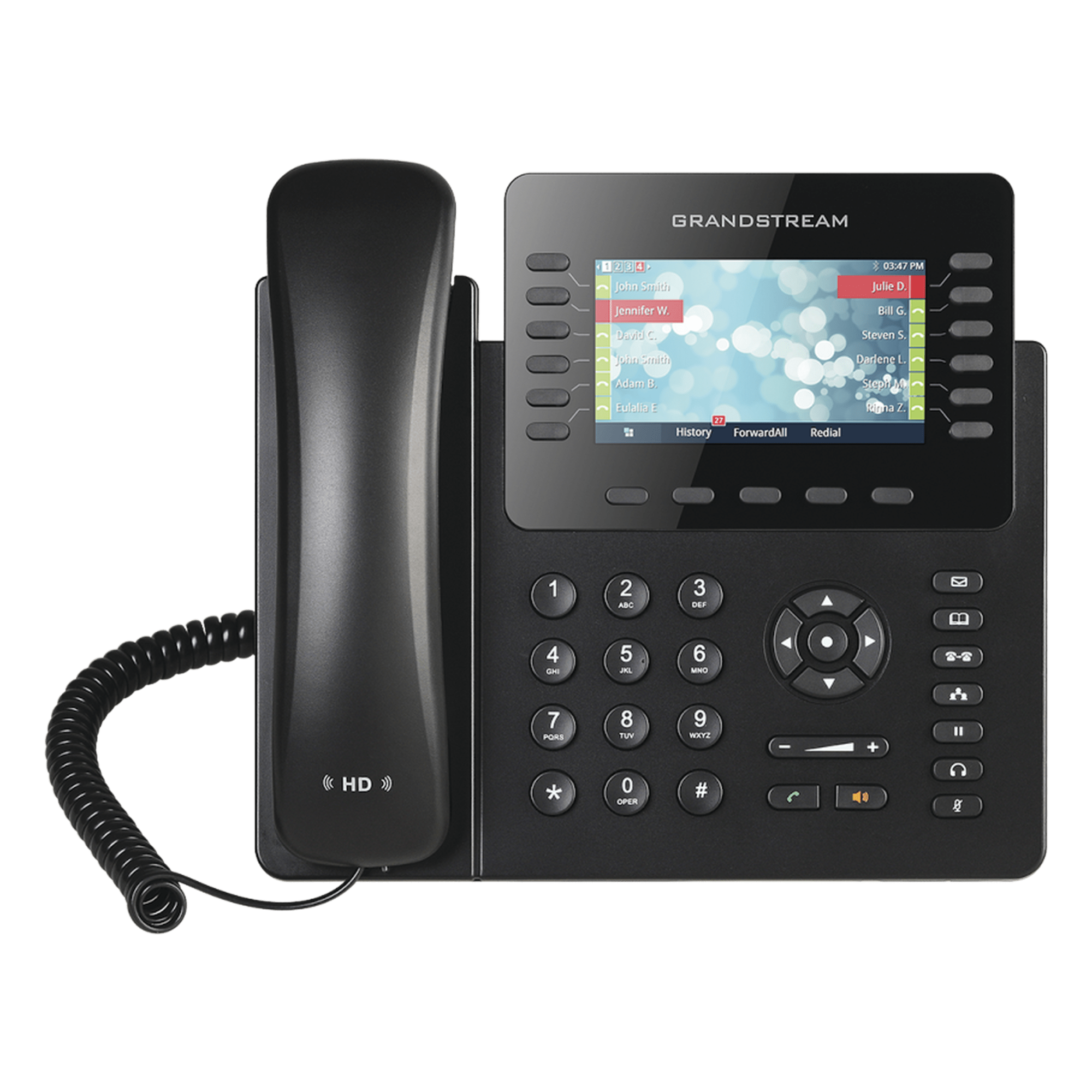 Teléfono IP Empresarial / 12 Líneas / 6 Cuentas SIP / Pantalla LCD Color 4.3 pulgadas / Bluetooth / Dual Gigabit / PoE / 48 Teclas BLF Programables — GRANDSTREAM · SKU GXP-2170