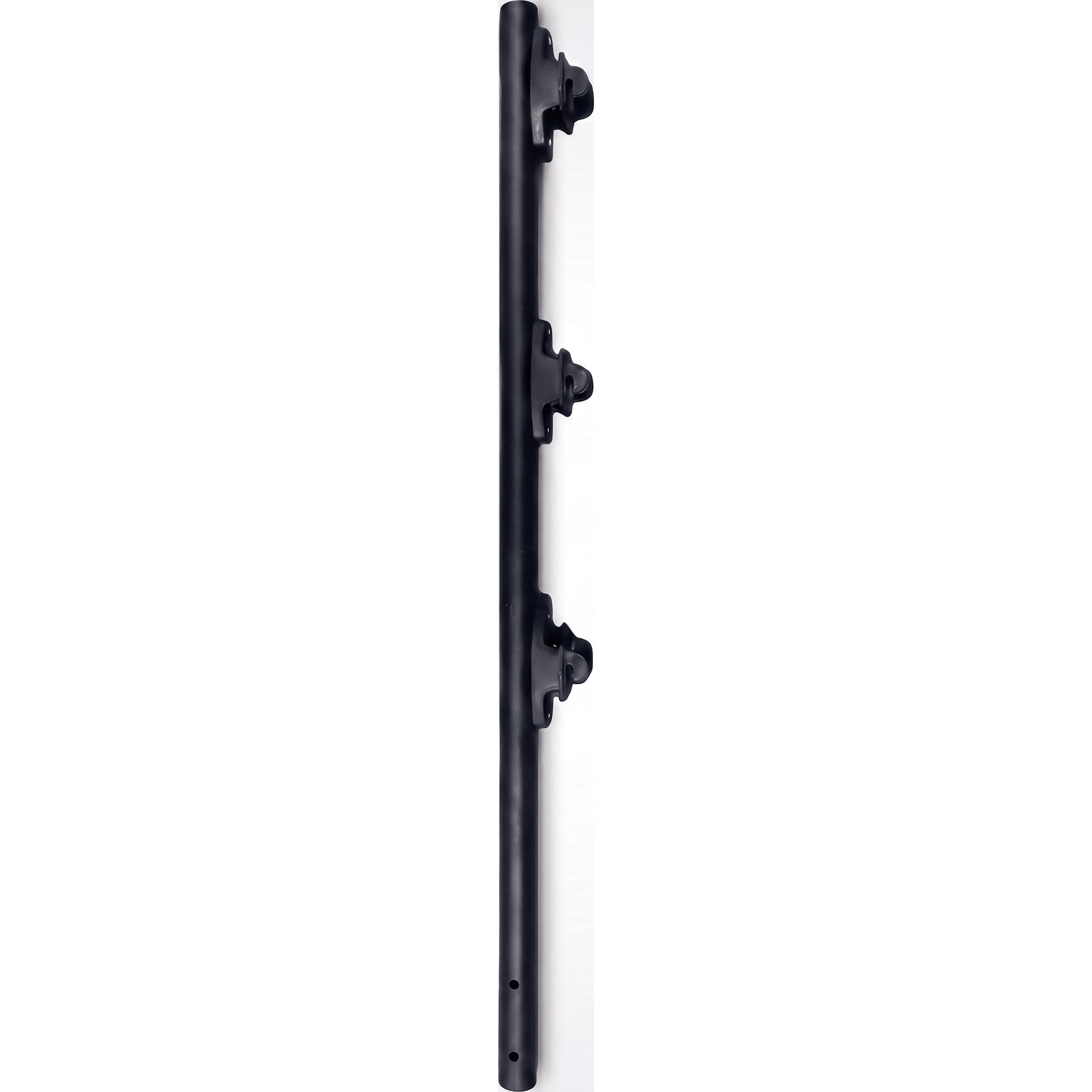 Poste de Paso / Tubo de Acero Galvanizado / Diámetro 1" / Longitud 75 cm / 3 Aisladores / Pintura Negra / Peso 0.5 KG