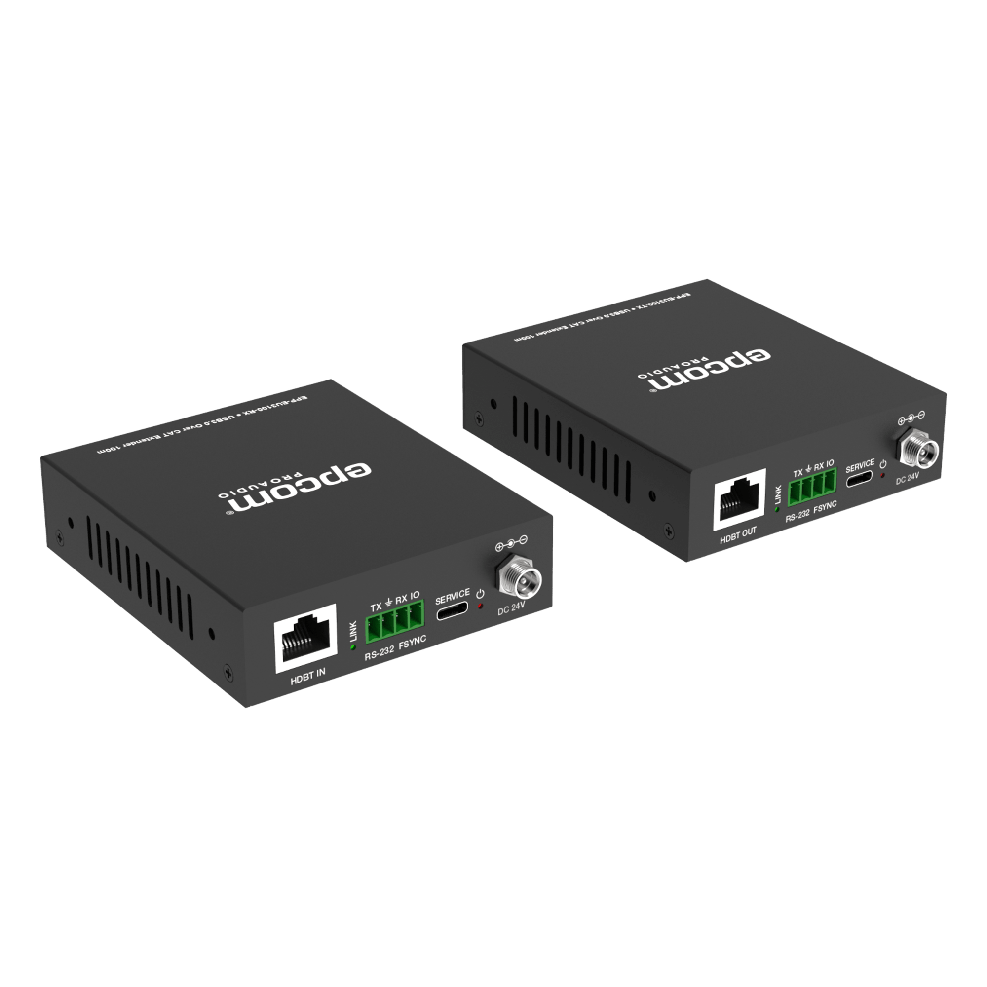 Extensor USB 3.0 / Hasta 100 m (328 ft) por CAT6a / PoC Bidireccional 24 Vcc / RS-232 / 4x USB-A / 5 Gbps — EPCOM TITANIUM · SKU EPP-EU3100