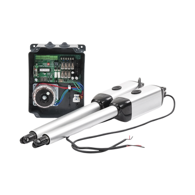 Kit de brazos para automatizar portones vehiculares abatibles de 2 hojas/ 3 Mts / 300 Kg / Uso solo residencial / Compatible con respaldo de energía 