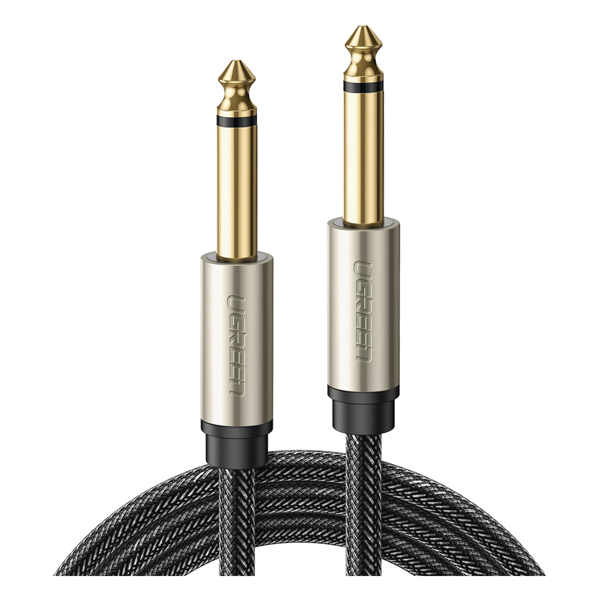 Cable de Audio Mono / 6.35 mm (1/4") Macho a Macho / 10 m (32.8 ft) / Núcleo de Cobre / Triple Blindaje / Nylon Trenzado — UGREEN · SKU 40815