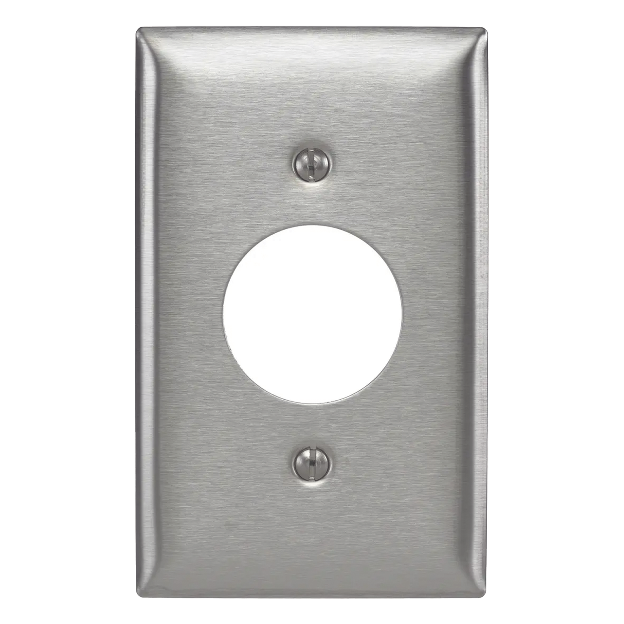 Placa para Receptáculo / Acero Inoxidable 302/304 / No Magnética / 1 Abertura 1.6" (40.6 mm) / Compatible 15, 20 y 30 A — HUBBELL · SKU HUB-SS7