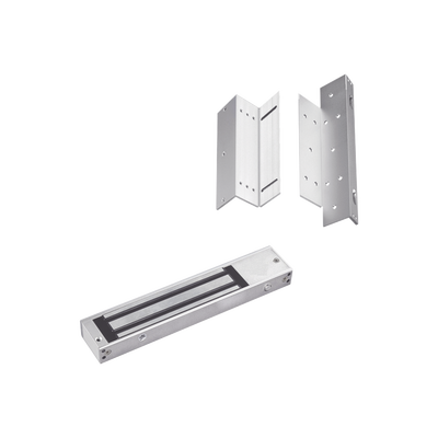 Kit para control de acceso incluye Chapa magnética de 600Lbs / Montajes L y Z 