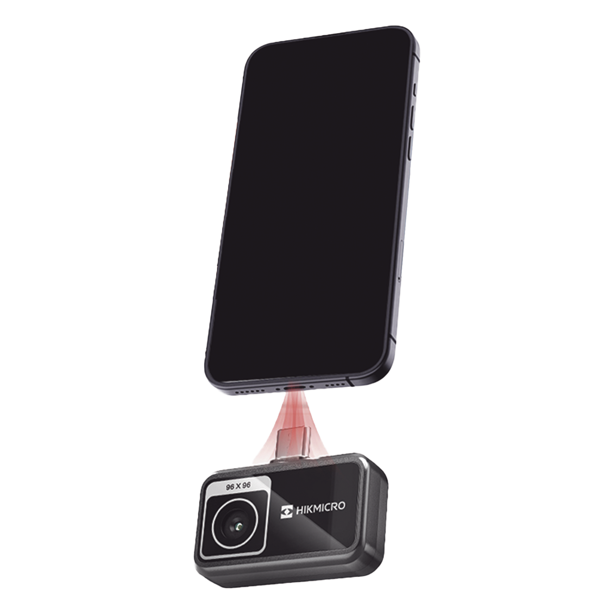 Cámara Termográfica para Smartphone / Resolución IR 96 x 96 / SuperIR / Rango -20°C a 400°C / Precisión ±2°C o ±2% / USB-C y Lightning / 50° × 50° FOV