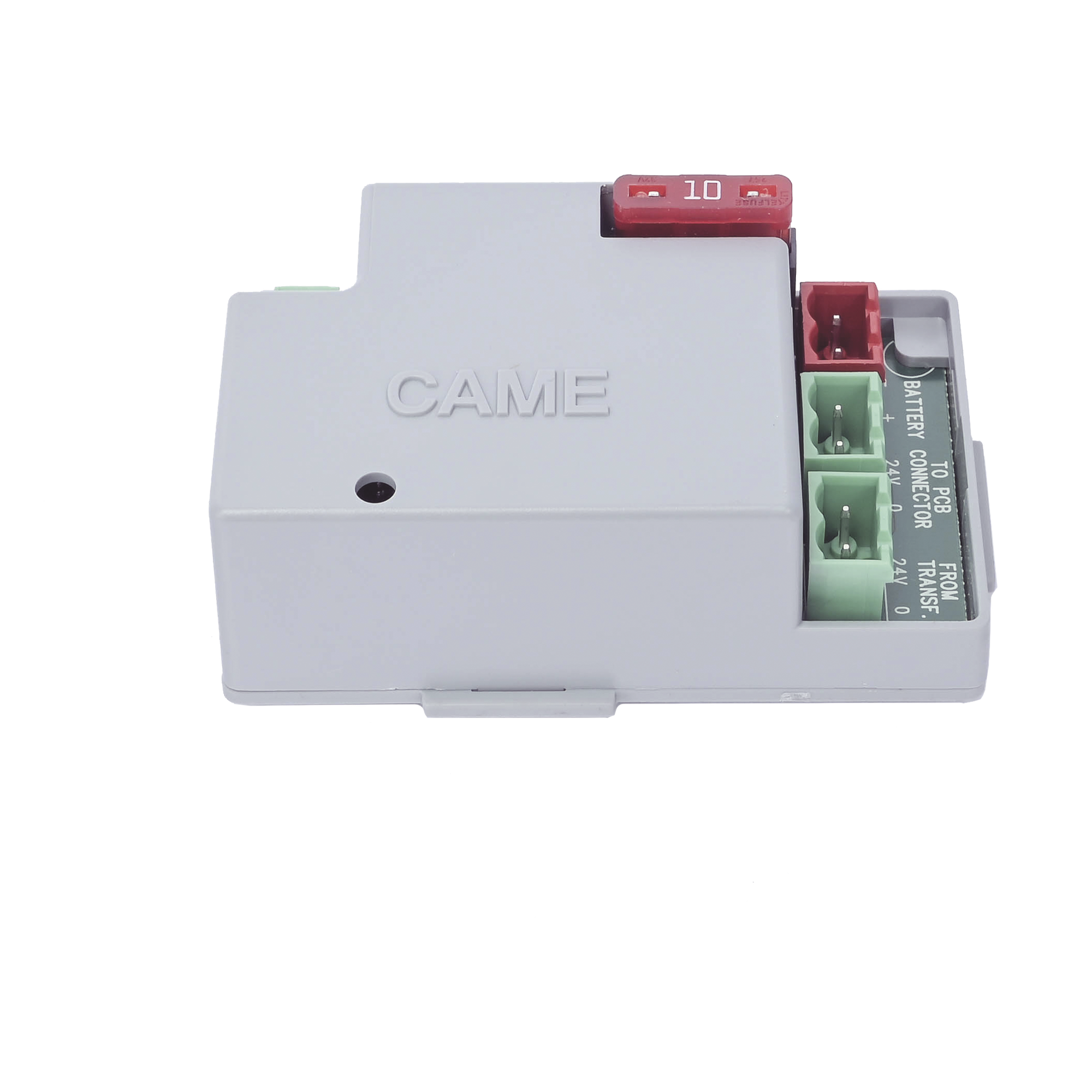 Tarjeta de Respaldo de Baterías / 12 V / Carga 27 V 400 mA / Standby 75 mA / -20°C a +55°C / 93 x 43 x 51 mm — CAME · SKU 002RLB
