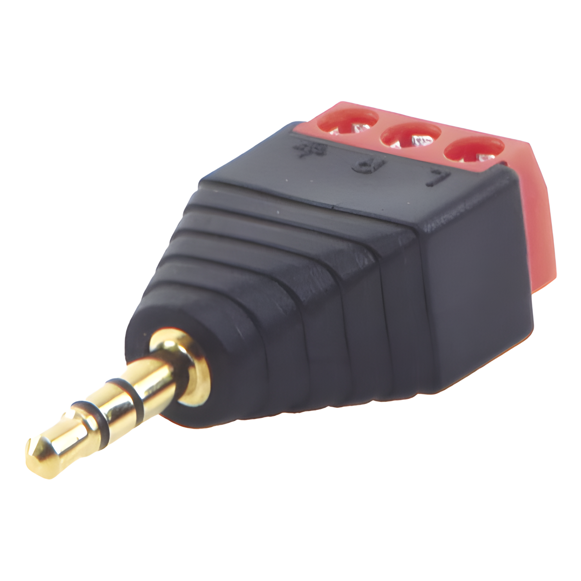 Audio y Video Profesional — Conector de audio / 3.5mm macho estéreo / Terminal de tornillo 3 pines / 28-16 AWG / Compacto