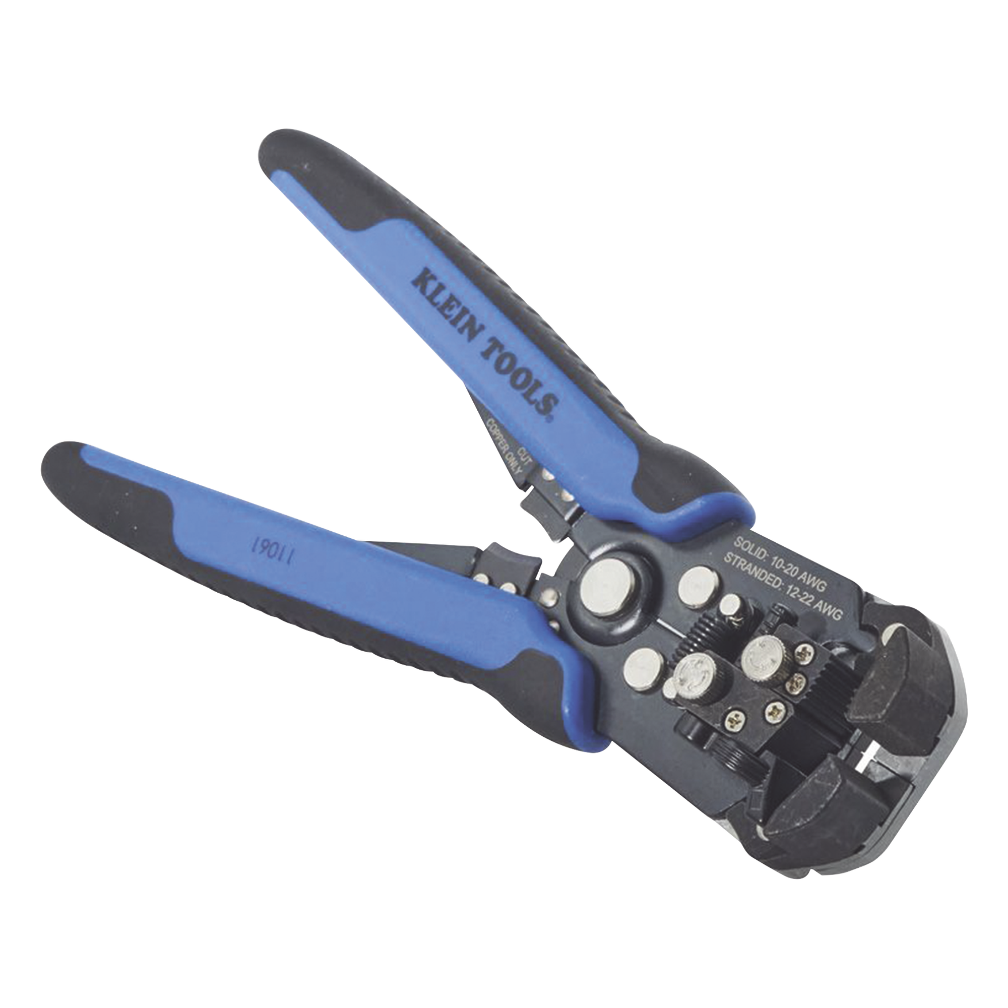 Pelacables Profesional / Ajuste Automático 10-20 AWG Sólido / 12-22 AWG Trenzado / Cable Romex 12/2 y 14/2 / Cortacables Integrado / HVAC y Termostatos — KLEIN TOOLS · SKU 110-61