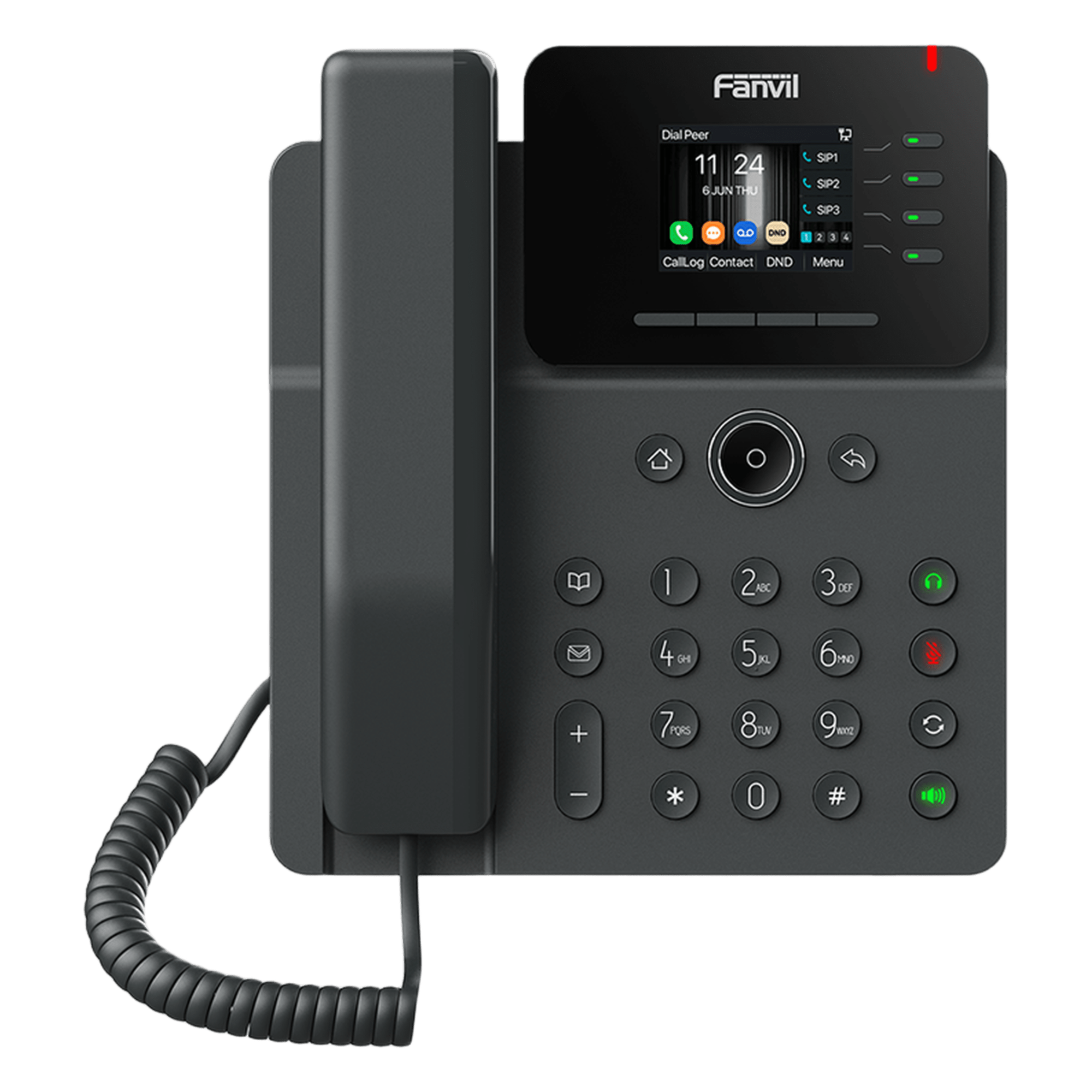 Teléfono IP Empresarial / Wi-Fi 6 Dual Band / 4 Líneas SIP / Pantalla 2.4" HD / Bluetooth 5.4 / PoE Gigabit / Conferencia 6 Vías — FANVIL · SKU V61W