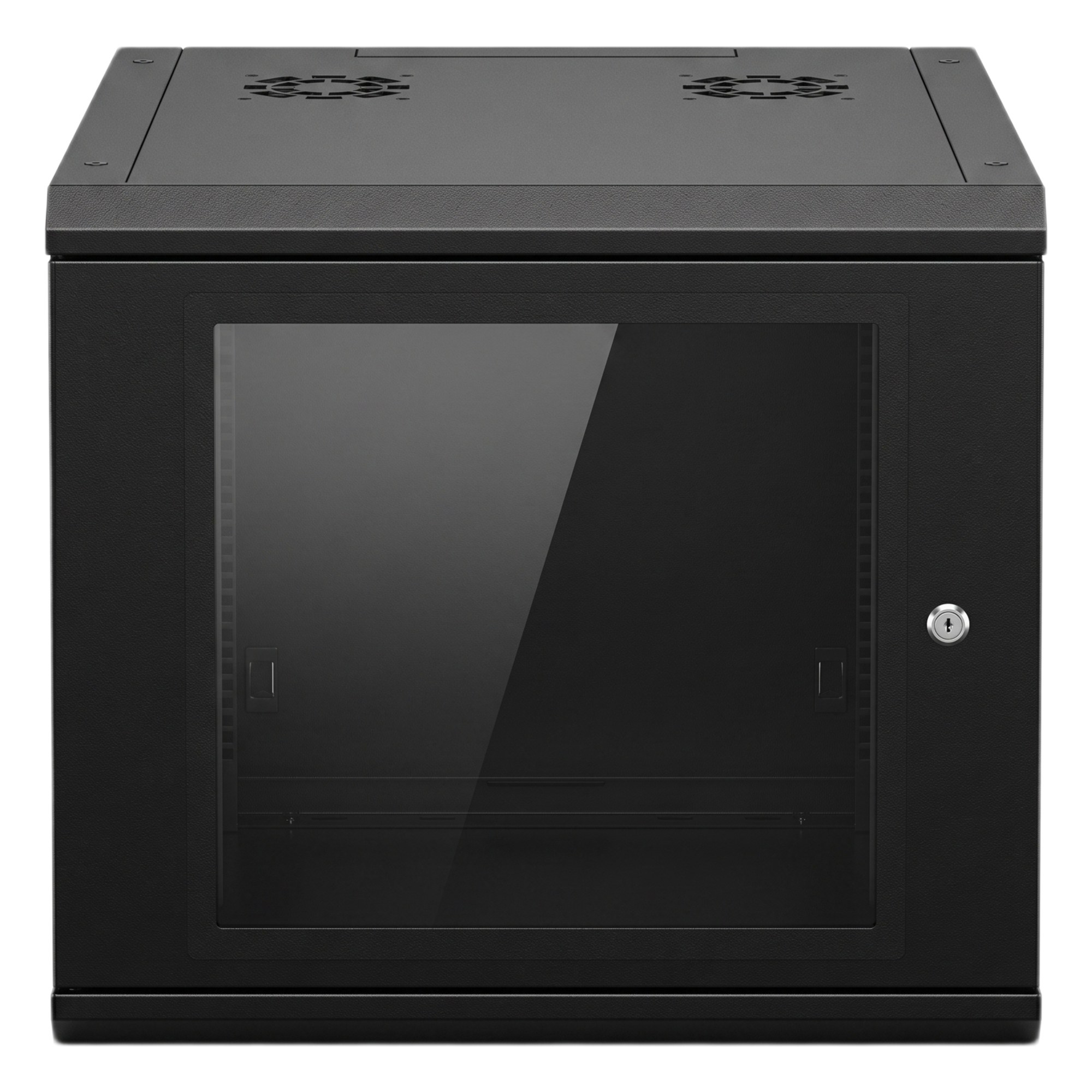 Gabinete de Pared 9U / 19 in / Profundidad 635 mm (2.08 ft) / Carga 100 kg / Cristal Templado / Acero Reforzado — LINKEDPRO · SKU SR-19-09-GN3G