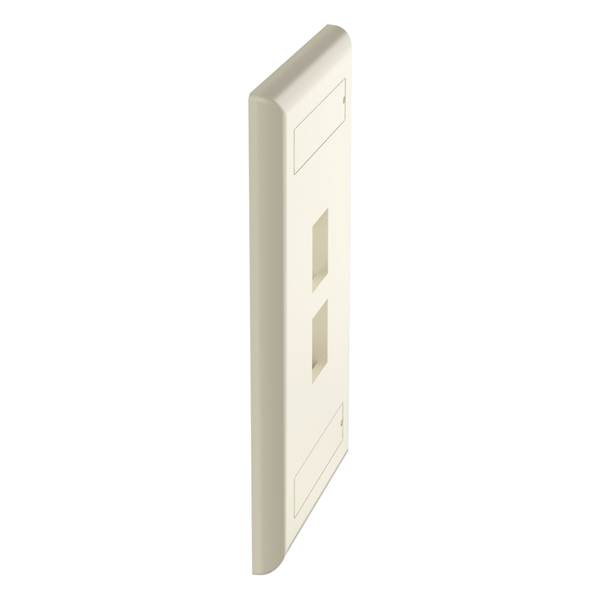 Placa de Pared Vertical / 2 Puertos Keystone / Diseño Plano / 69.8 x 114.3 mm / 2.75 x 4.5 pulg. / Color Marfil