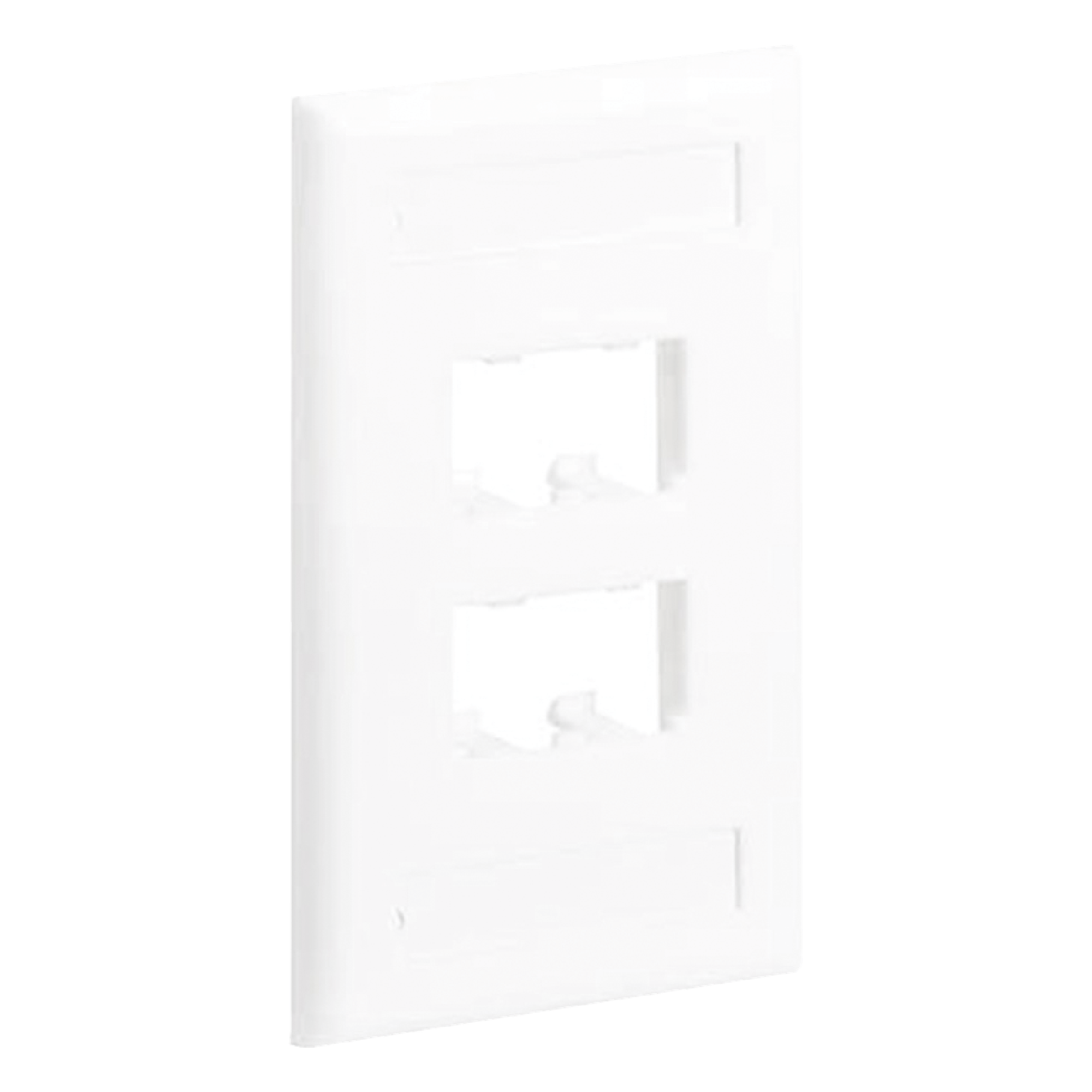 Placa de Pared Vertical / 4 Puertos Mini-Com / Diseño Inclinado / 2.75 x 4.5 in / ABS / Blanco — PANDUIT · SKU CFPL4WHY