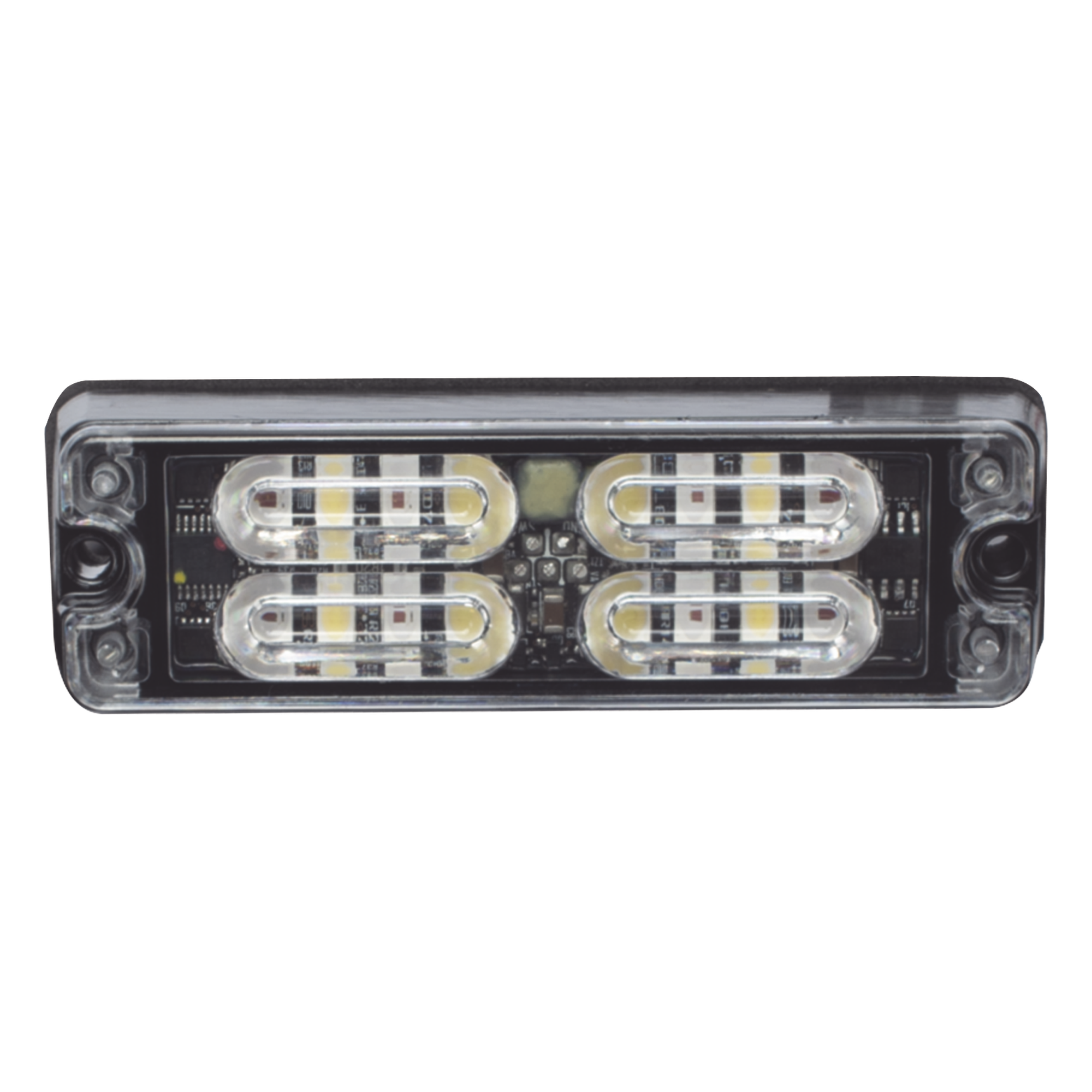 Luz de Advertencia LED de Montaje en Superficie / 12 LEDs de 1 W / 36 Patrones de Destello / IP67 / SAE Clase I / 0.5 Pulgadas de Profundidad — ECCO · SKU ED3511RW