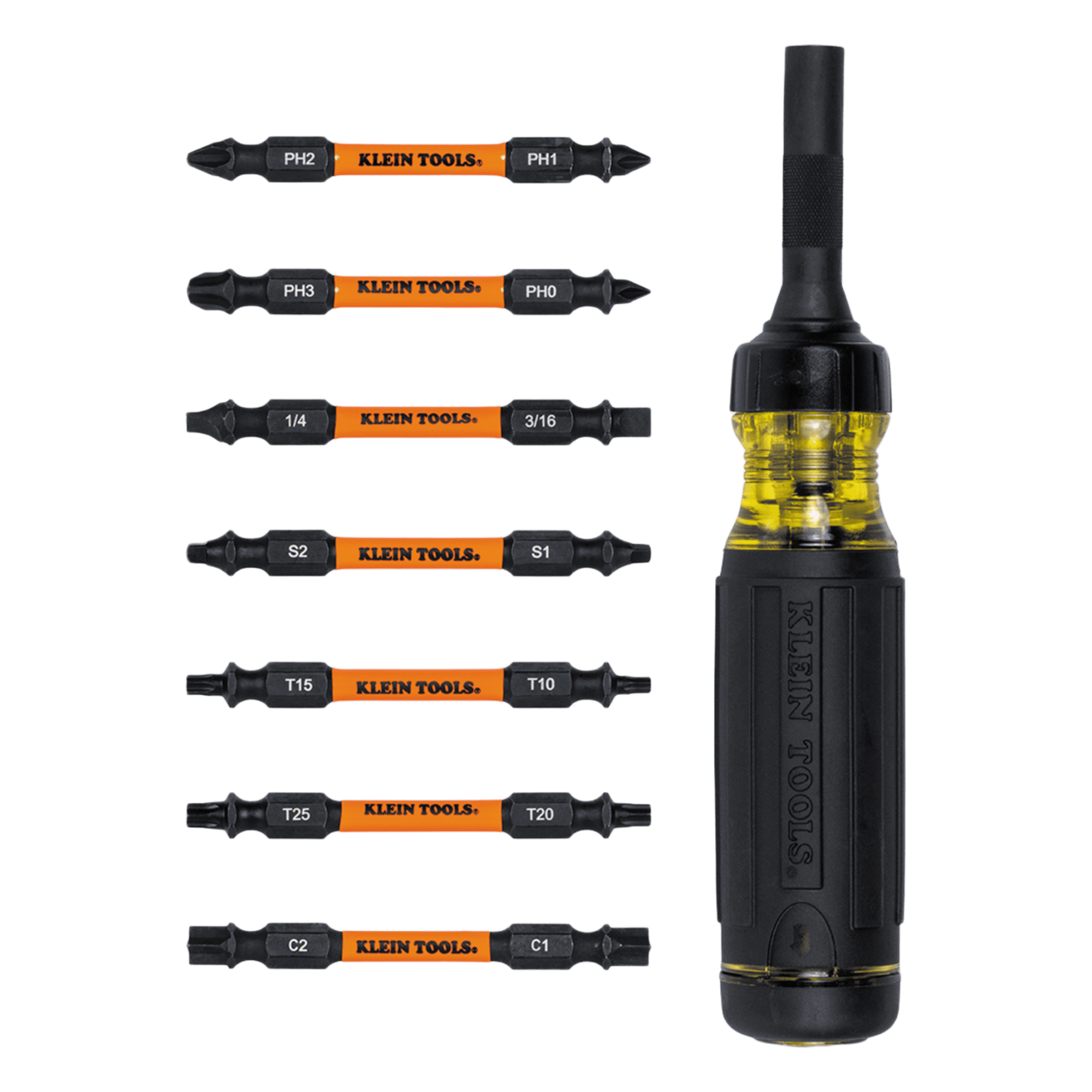 Desarmador Multipunta 15 en 1 / Matraca Resistente / Siete Puntas de Doble Extremo / Grado Industrial / Mango Cushion-Grip / Resistente al Impacto