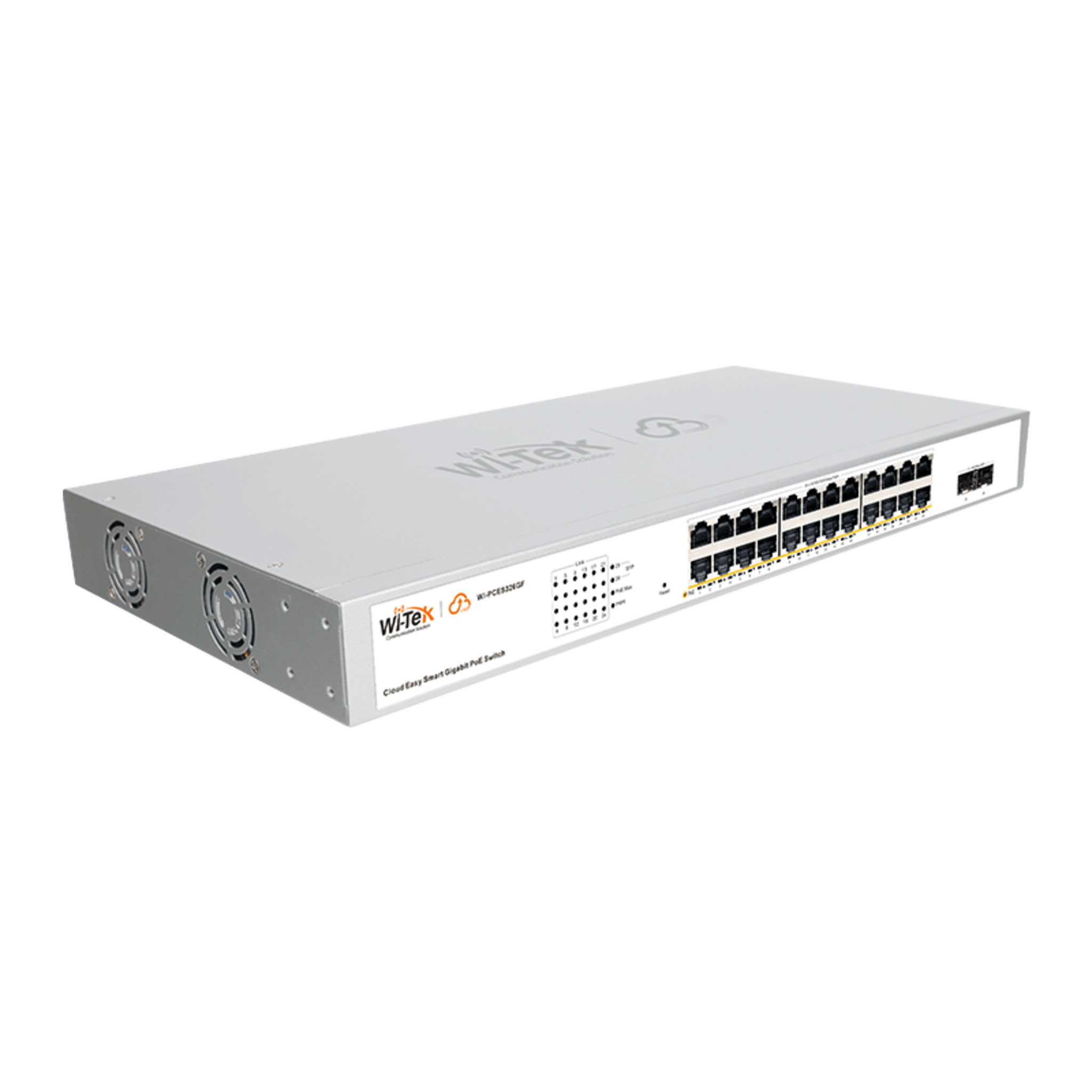 Switch Administrable PoE  / 24 puertos PoE af/at Gigabit /  2 x SFP Gigabit / Administración Cloud Gratuita / Presupuesto 370 W
