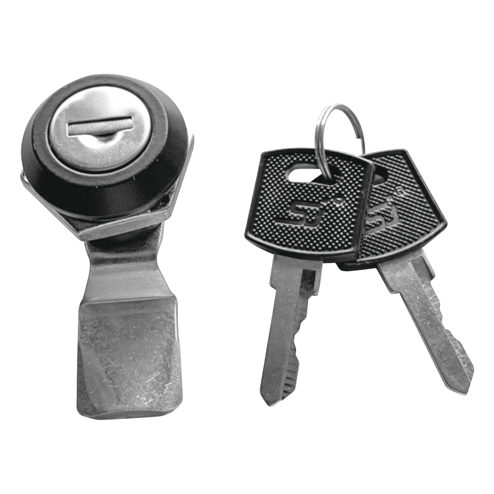Cerradura con Paleta Metálica / 2 Llaves de Seguridad / Acero / Gabinetes 0-600 mm (0-1.97 ft) / Llave Maestra / Compatible Poliéster