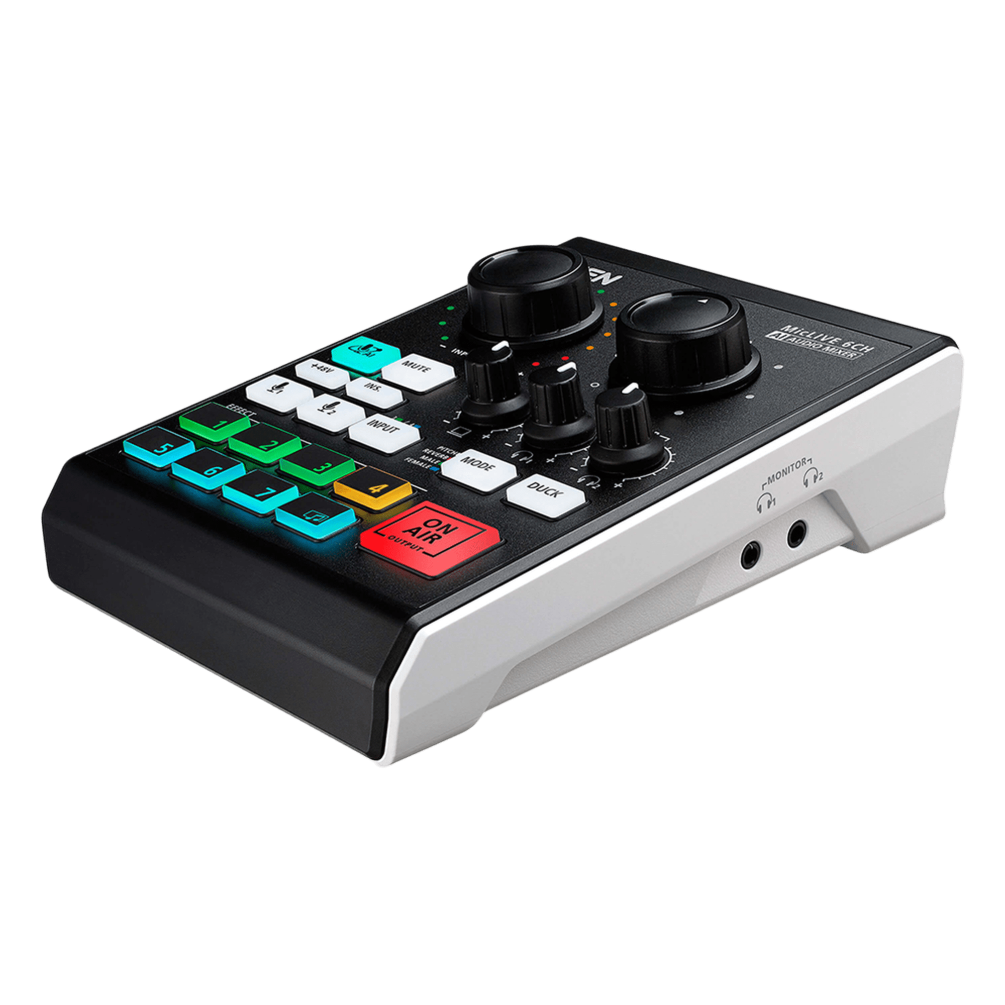 Mezclador de Audio / 6 Canales / DSP con IA / Conversión 24-bit/96 kHz / USB-C / 0.42 kg — ATEN · SKU UC8000