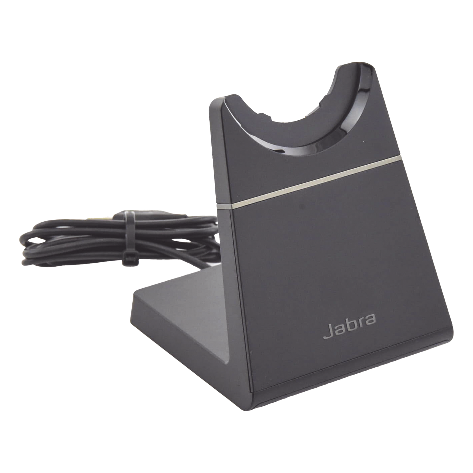 Soporte de carga / USB-A / Diseño compacto / Compatible con diadema profesional / 0.15 m (0.5 ft) de cable — JABRA · SKU EVOLVE265-DESKSTAND-BK