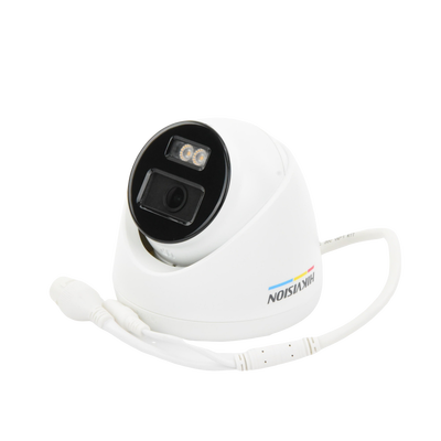 Turret IP 4 Megapixel / Imagen a Color 24/7 / PoE / Lente 2.8 mm / Luz Blanca 30 mts / Exterior IP67 / WDR 120 dB / H.265+ / ONVIF 
