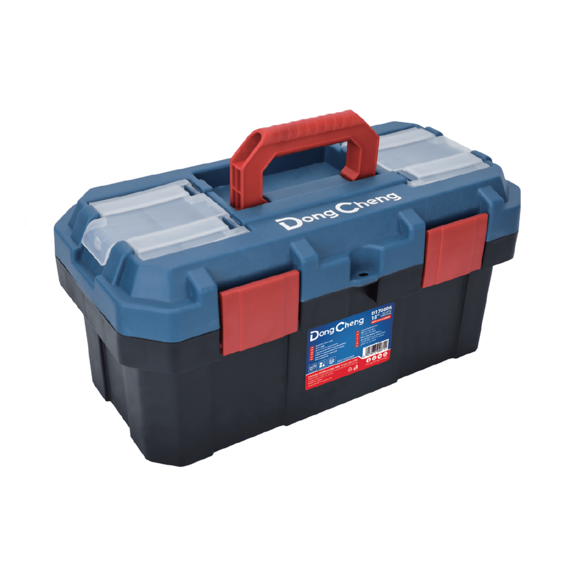 Caja de Herramientas / 19 in. / PP Reforzado / 490×270×225 mm / Bandeja Combinable / Resistente a Impactos — DONGCHENG · SKU DNG-PBOX