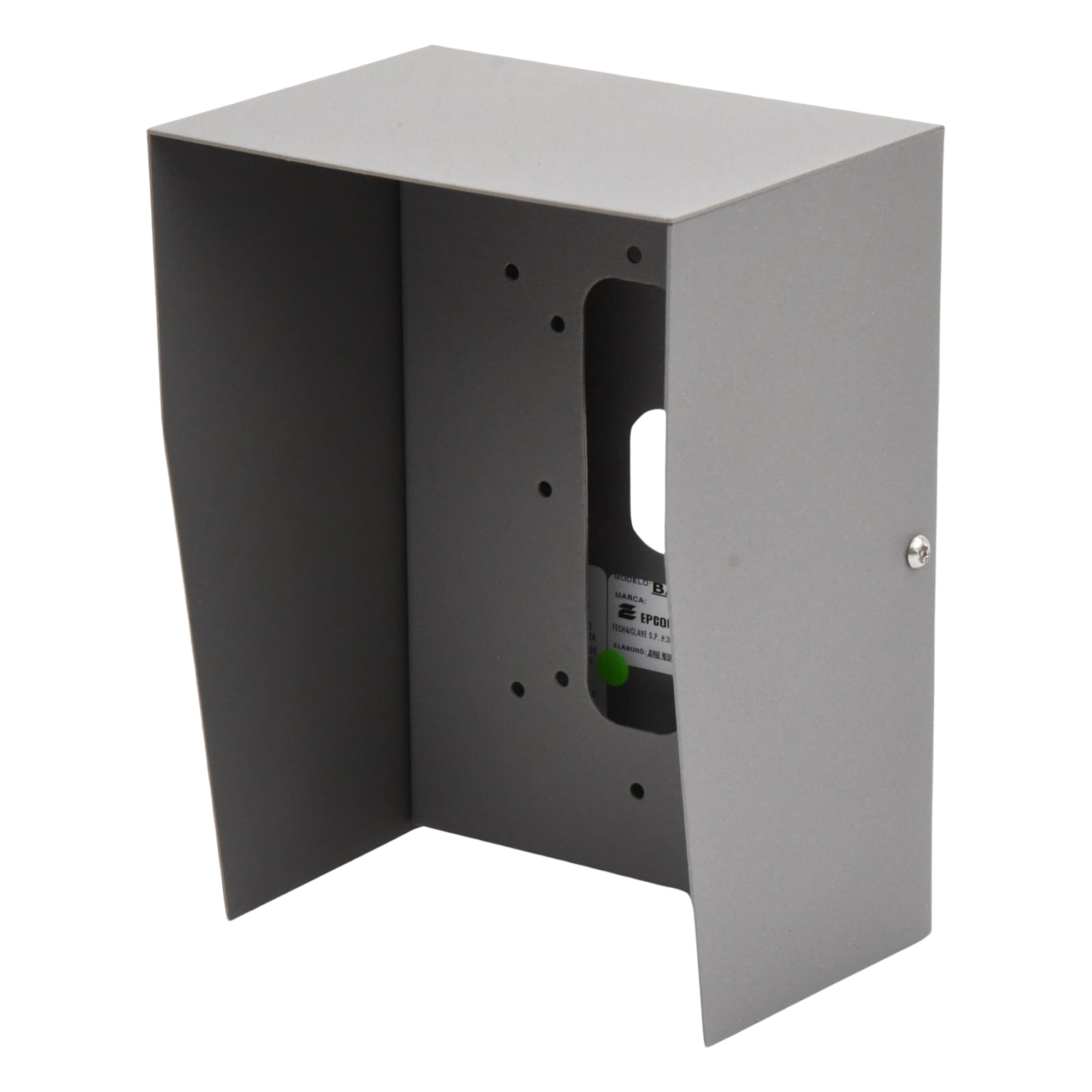 Cubierta Industrial para montaje de Porteros IP Fanvil y Grandstream, pintura electrostática color gris.