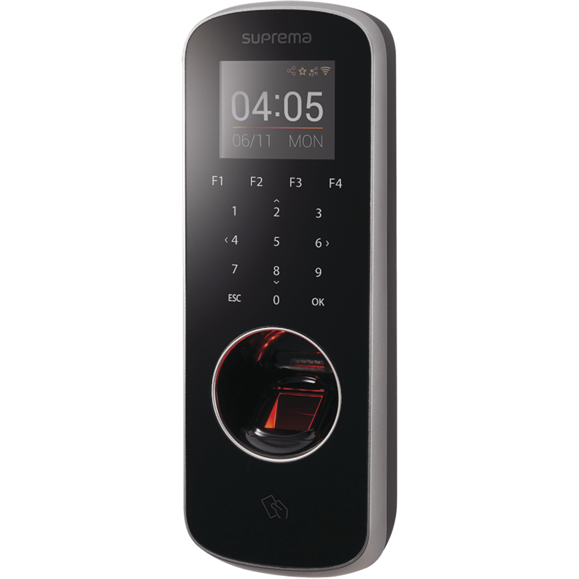 BioStation L2 Lector de Huella Delgado con Teclado Touch y  Lector 13.56 MHz MIFARE®/ NFC /DESFire/DESFire EV1/ Felica