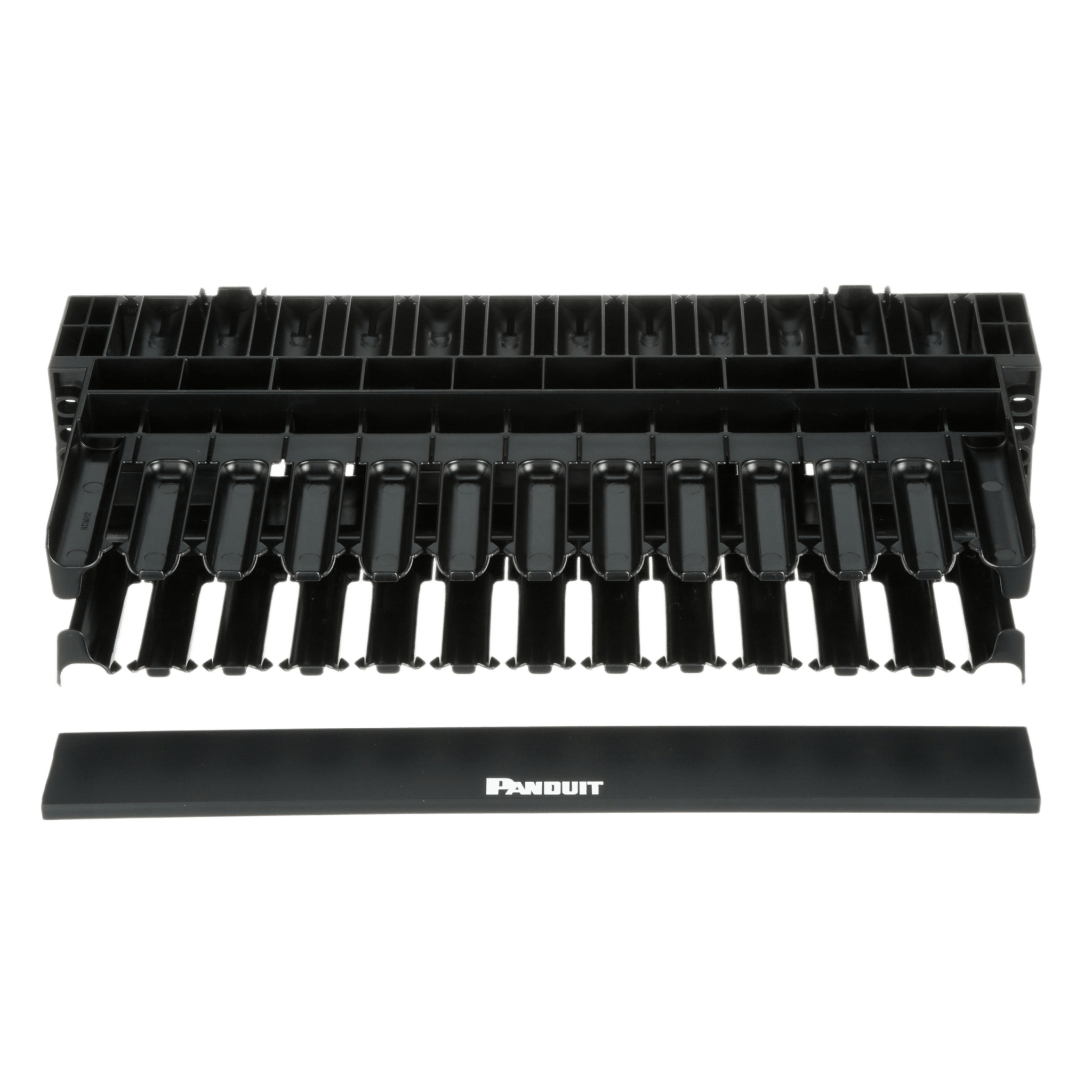 Organizador de Cables Horizontal / Doble Frontal y Posterior / Rack 19in / 2UR / 1.75in de Altura