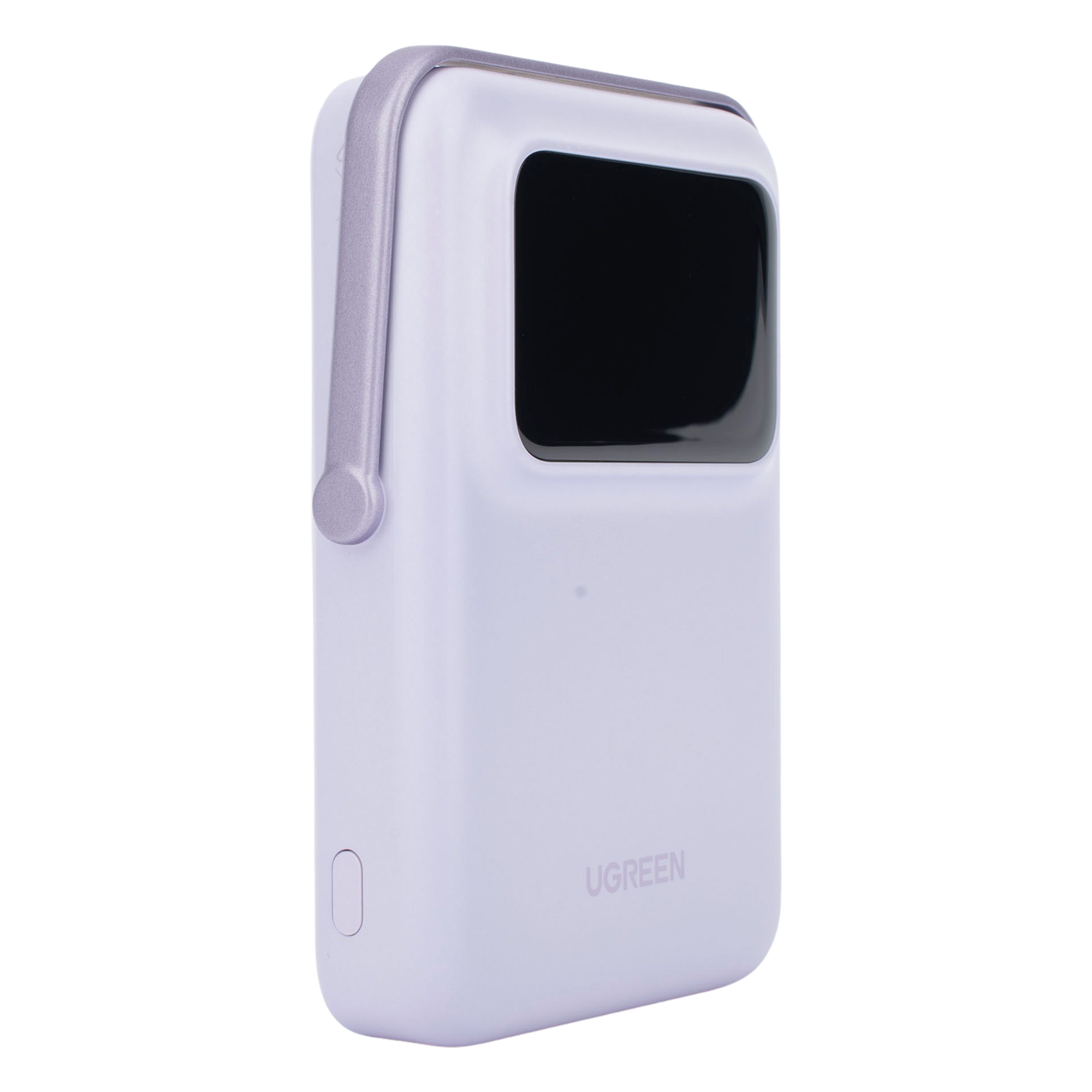 Power Bank Serie UNO Inalambrico | 10000mAh | 7.5W/20W  |  Con Emojis de Estado | Carga Rápida USB-C Bidireccional  | Pantalla TFT  Inteligente | Con Holder | Color Purple.