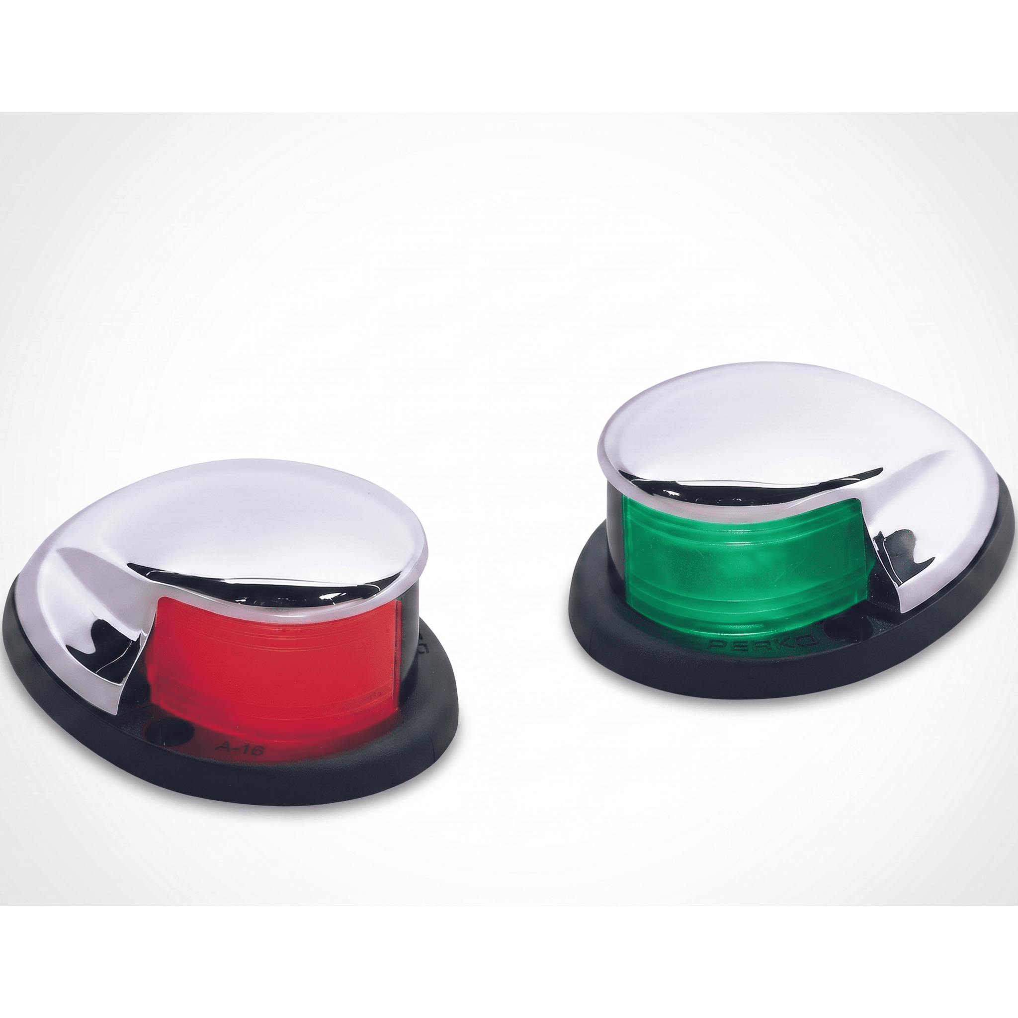 Set de Luces Laterales para Embarcación / USCG 2 Millas / Cromado / Rojo y Verde / <20 m (65.6 ft) / 12 VDC / 10 W — PERKO · SKU 0228-DP0-CHR