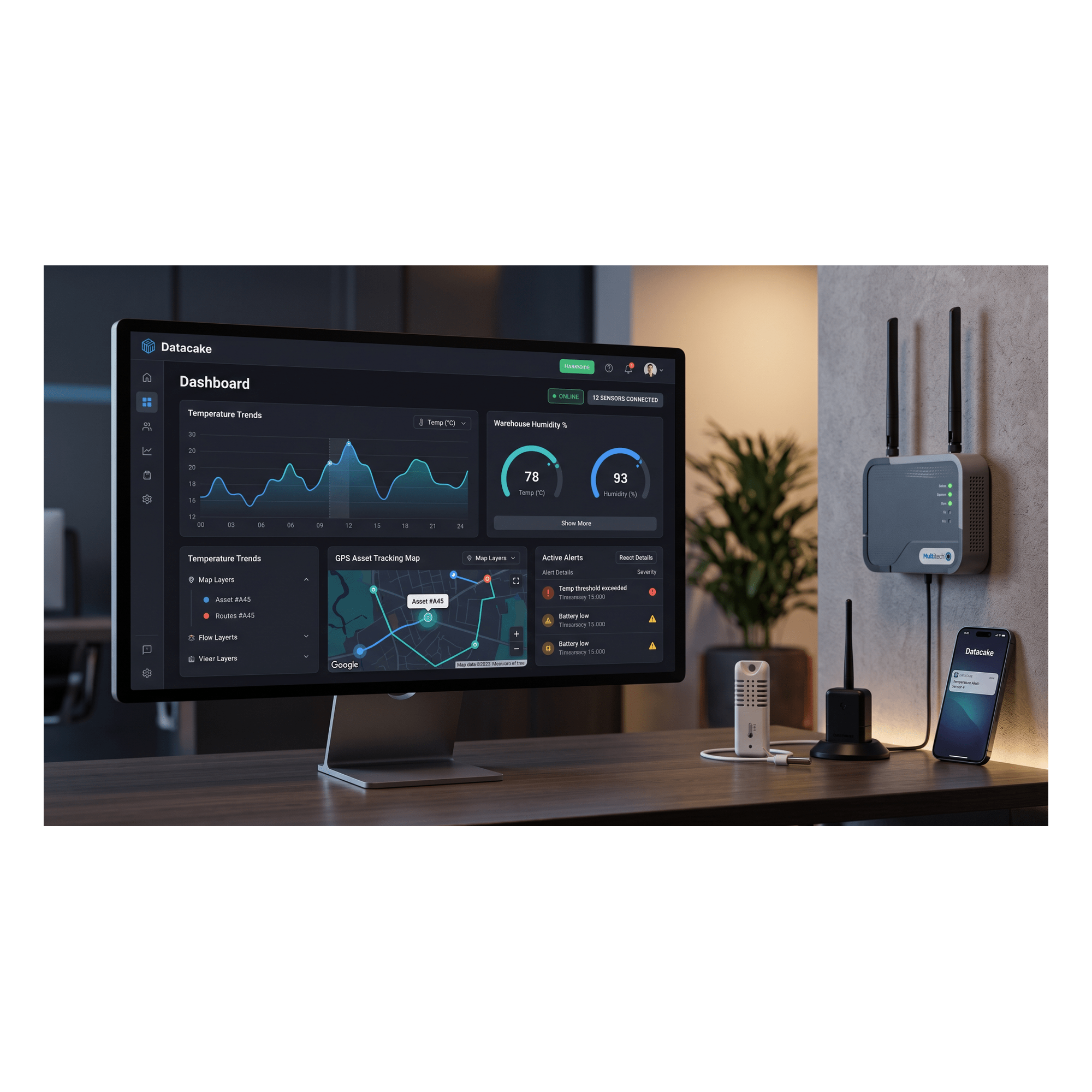 Plataforma IoT / Licencia Anual / Sin Código / LoRaWAN + MQTT + Webhook / Dashboards Personalizables / Alertas Inteligentes — DATACAKE · SKU ANUAL-DATACAKE
