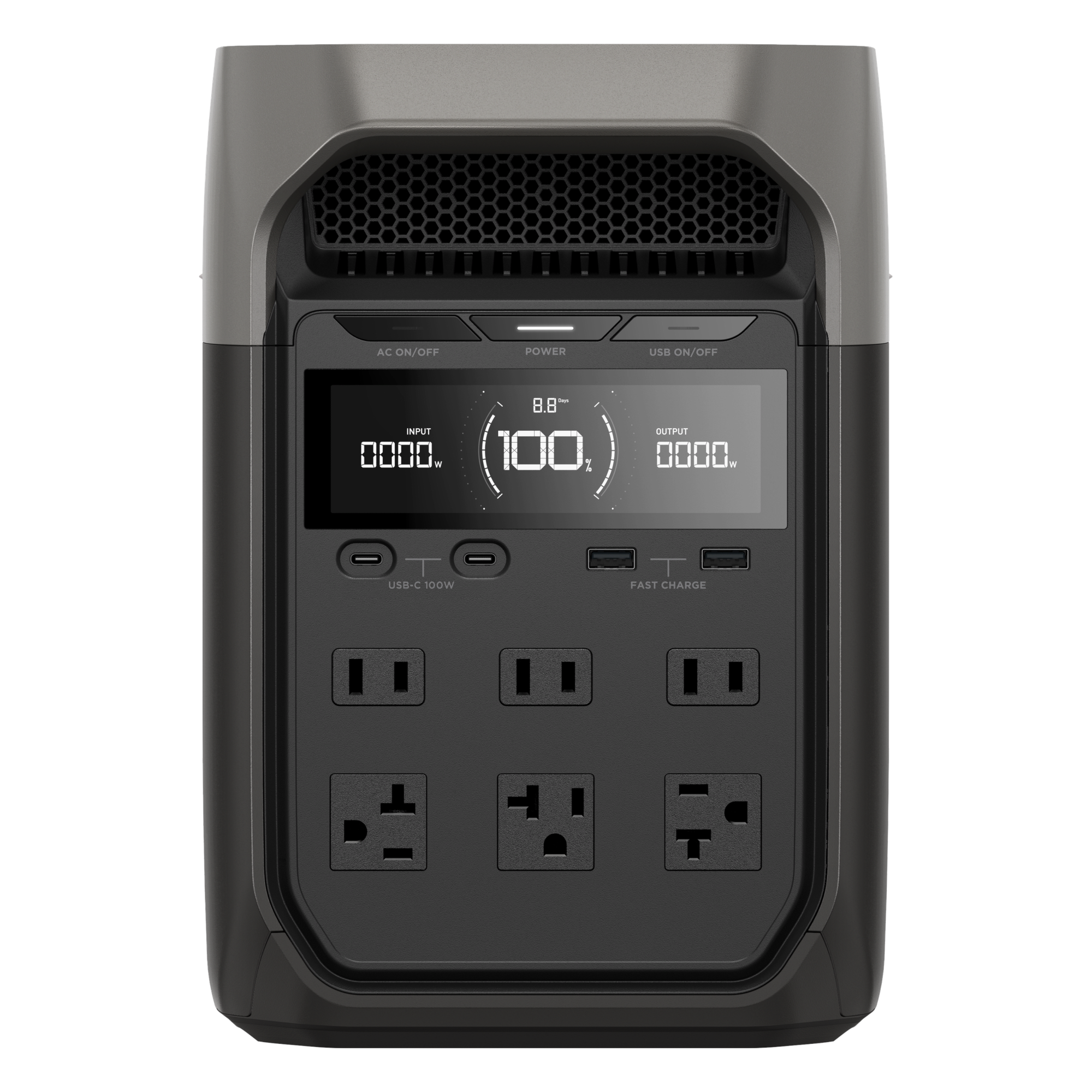 Estación de Energía Portátil / 1024 Wh / 6 Salidas AC 1800 W / 4 USB-C 100 W / Carga Solar 500 W / Wi-Fi y Bluetooth